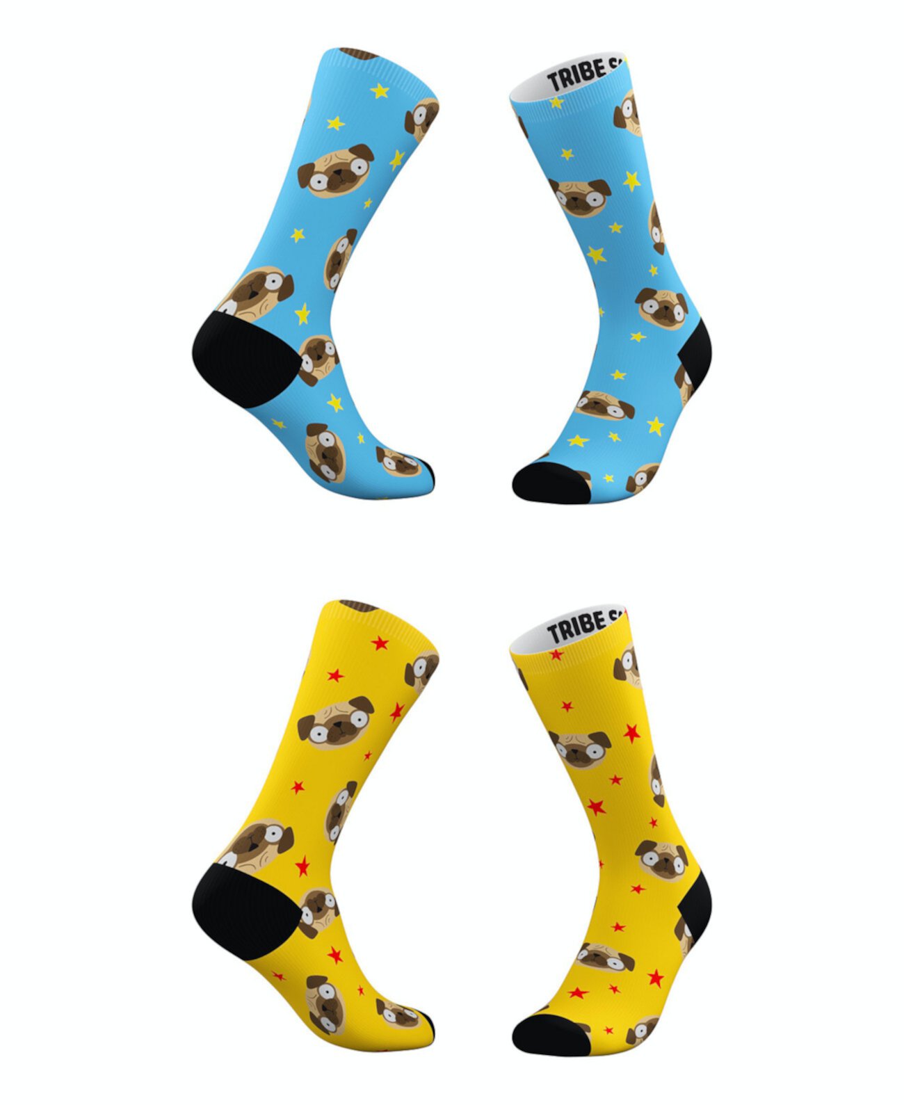 Мужские и женские носки Pugmoji, набор из 2 шт. Tribe Socks