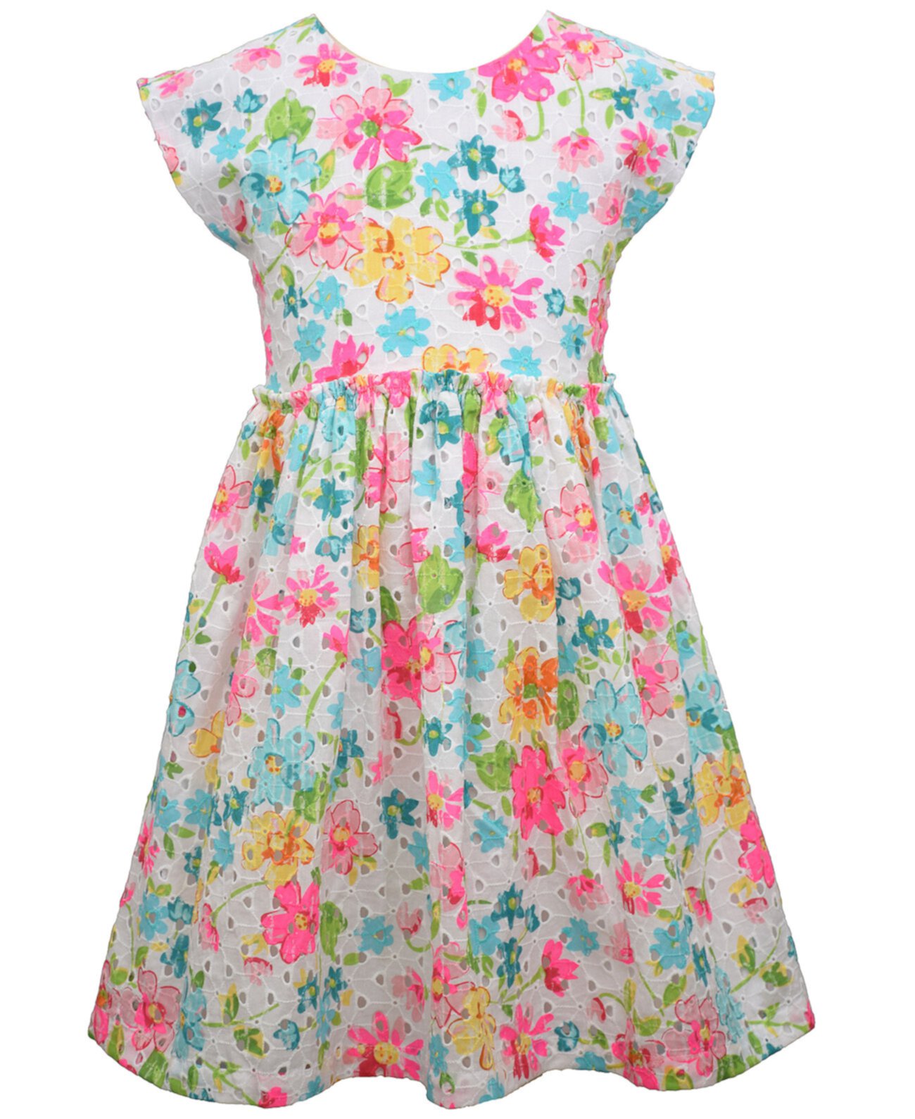 Платье для маленьких девочек с короткими рукавами и принтом с прорезями Bonnie Jean
