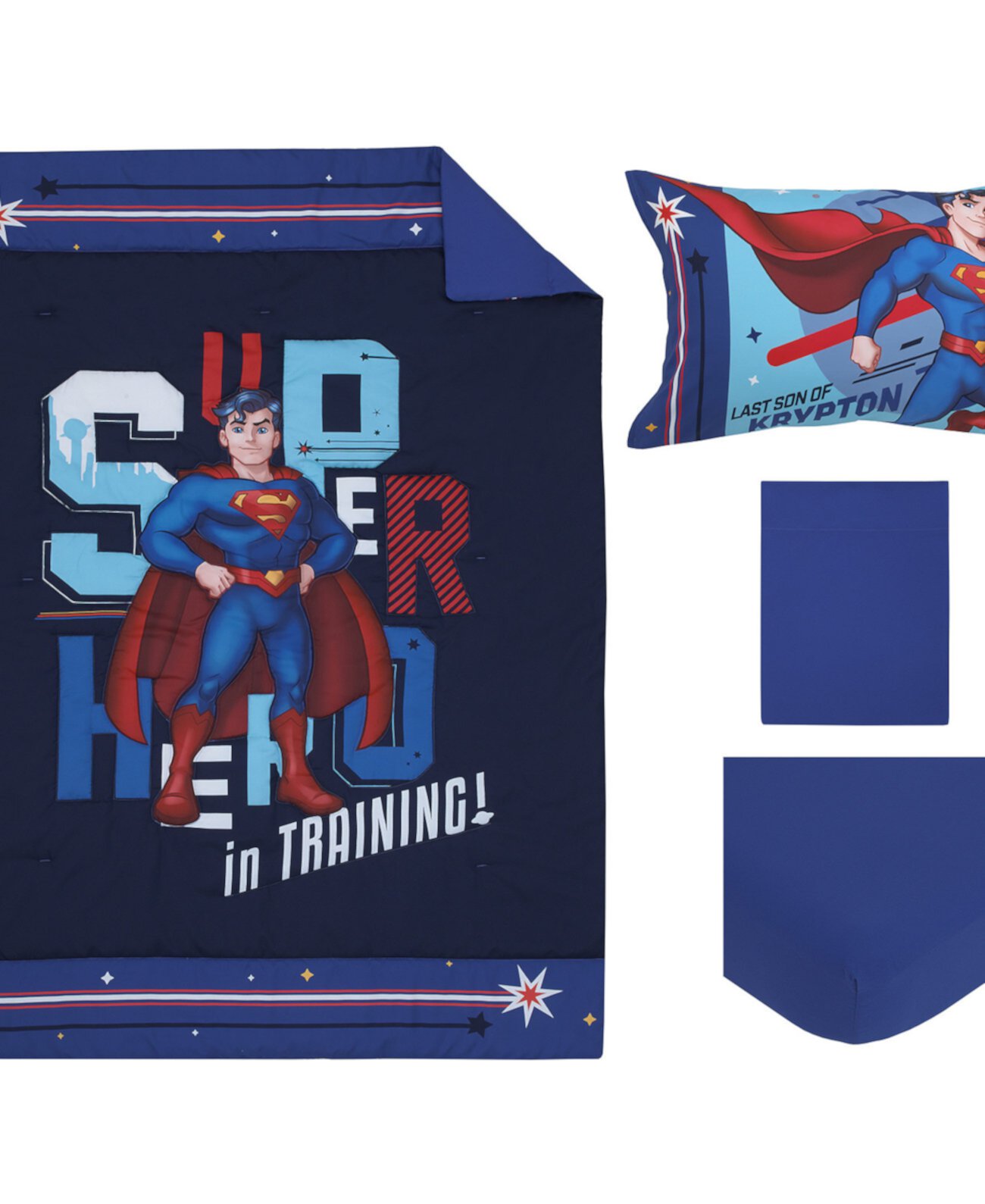 Комплект постельного белья для малышей из 4 предметов Superman Super Hero in Training WARNER BROTHERS