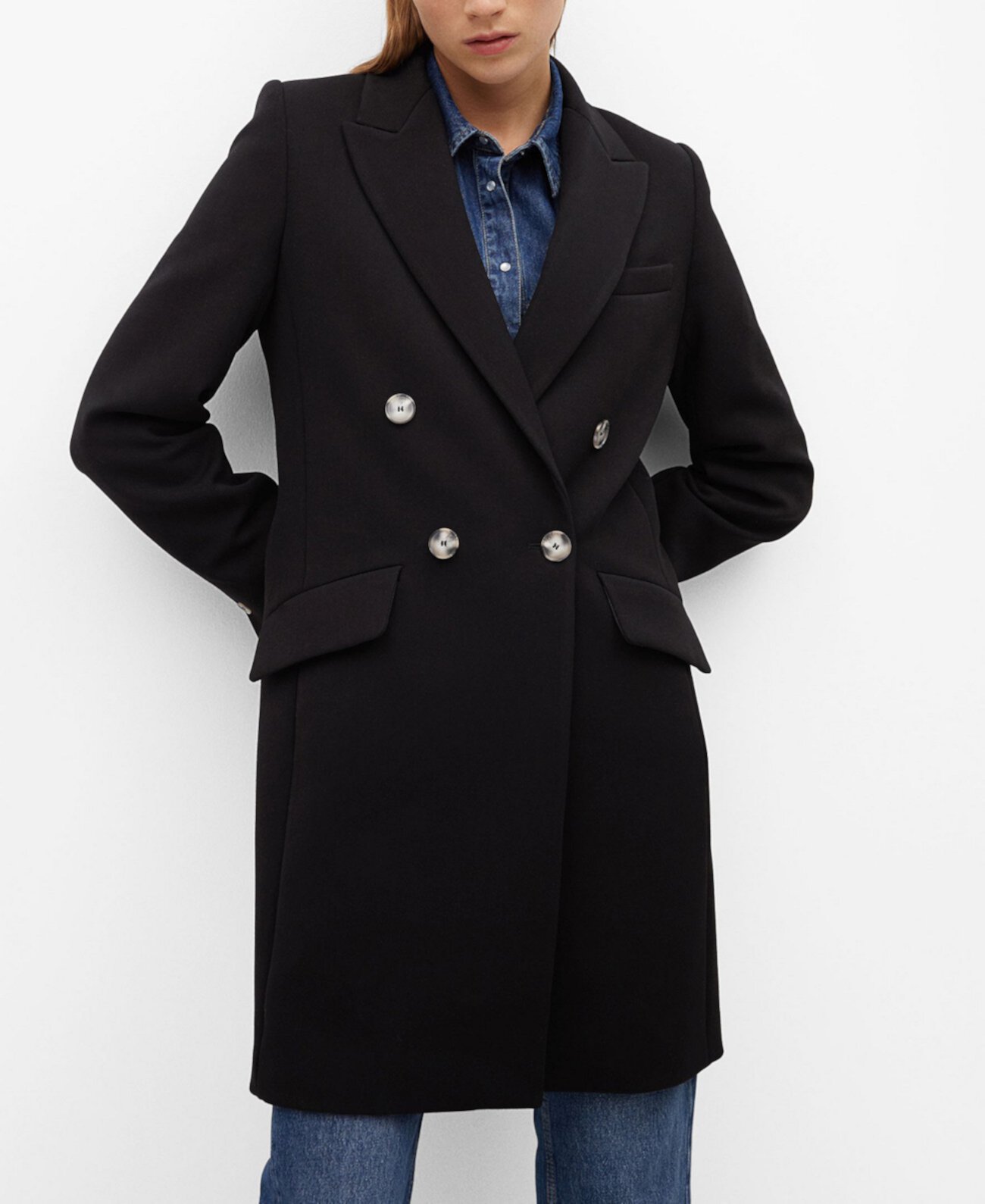 Мужское структурированное пальто MANGO