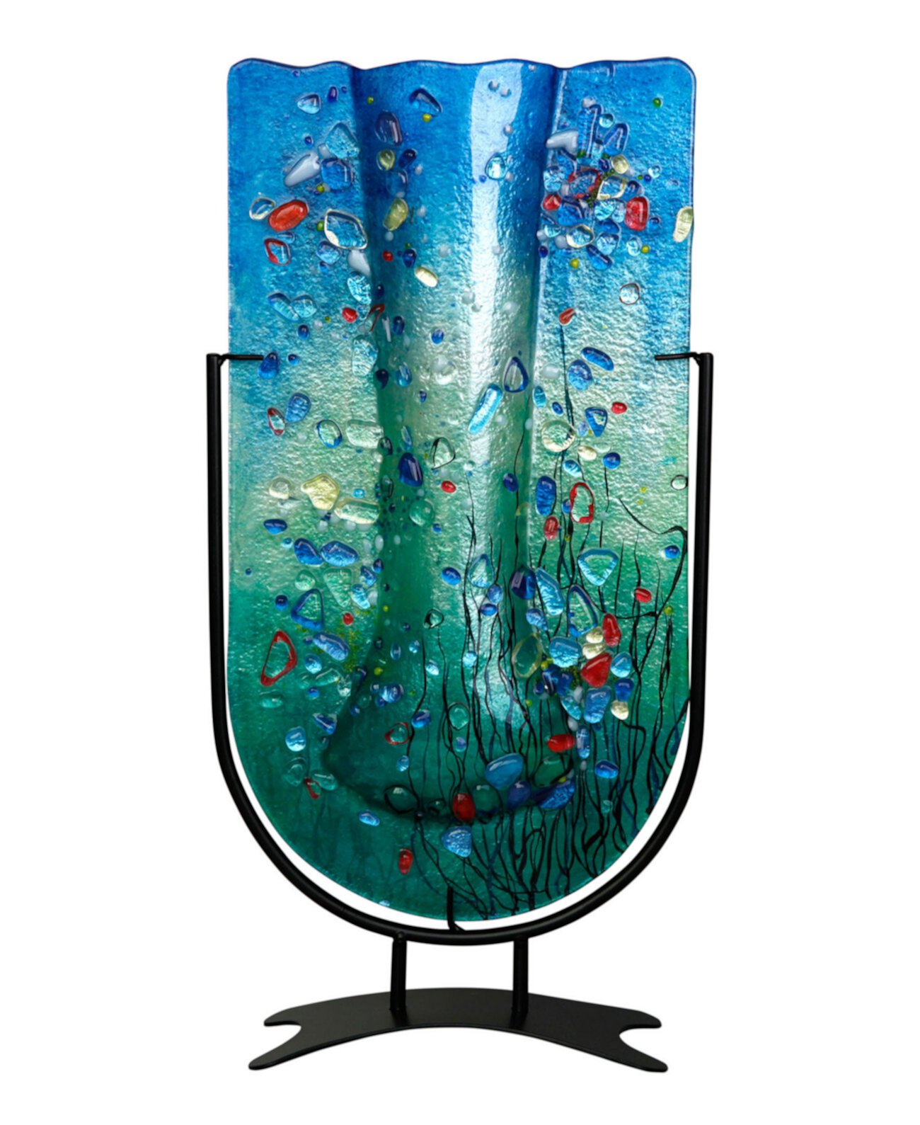 18,5 "x 10" Высокая U-образная ваза из плавленого стекла Jasmine Art Glass