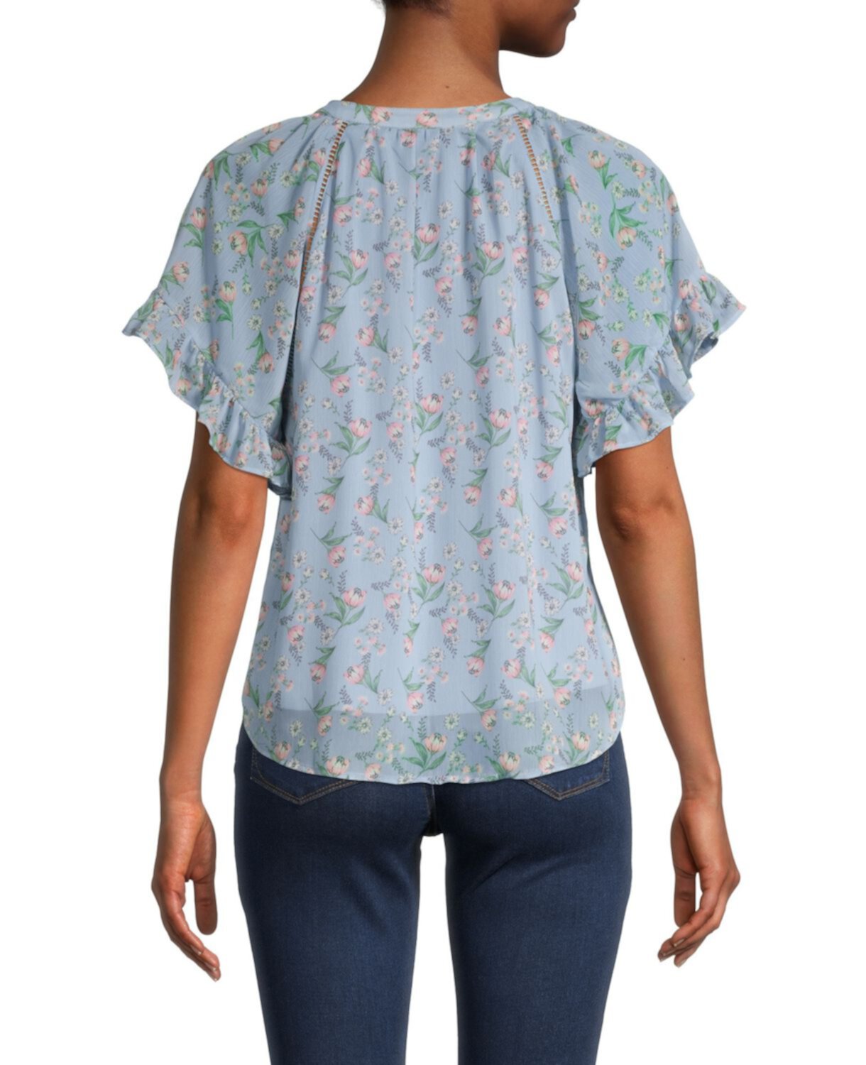 Блуза с оборками и цветочным принтом ALLISON NEW YORK