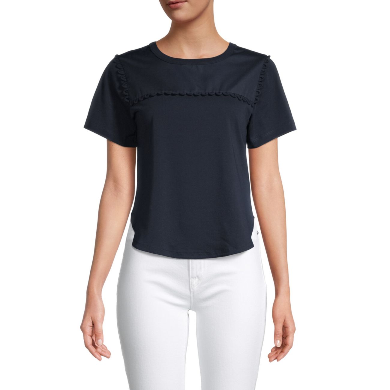 Scalloped Cotton T-Shirt See by Chloe