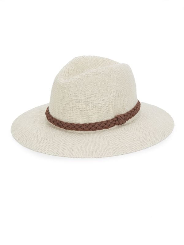 Шляпа федора San Diego Hat Company Leather-Trim Woven San Diego Hat Company