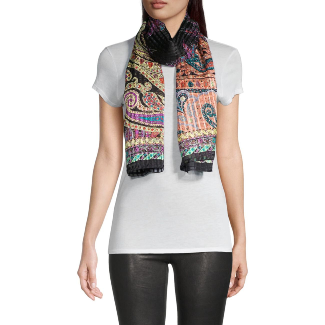 Шелковый шарф Delhy с узором пейсли Etro