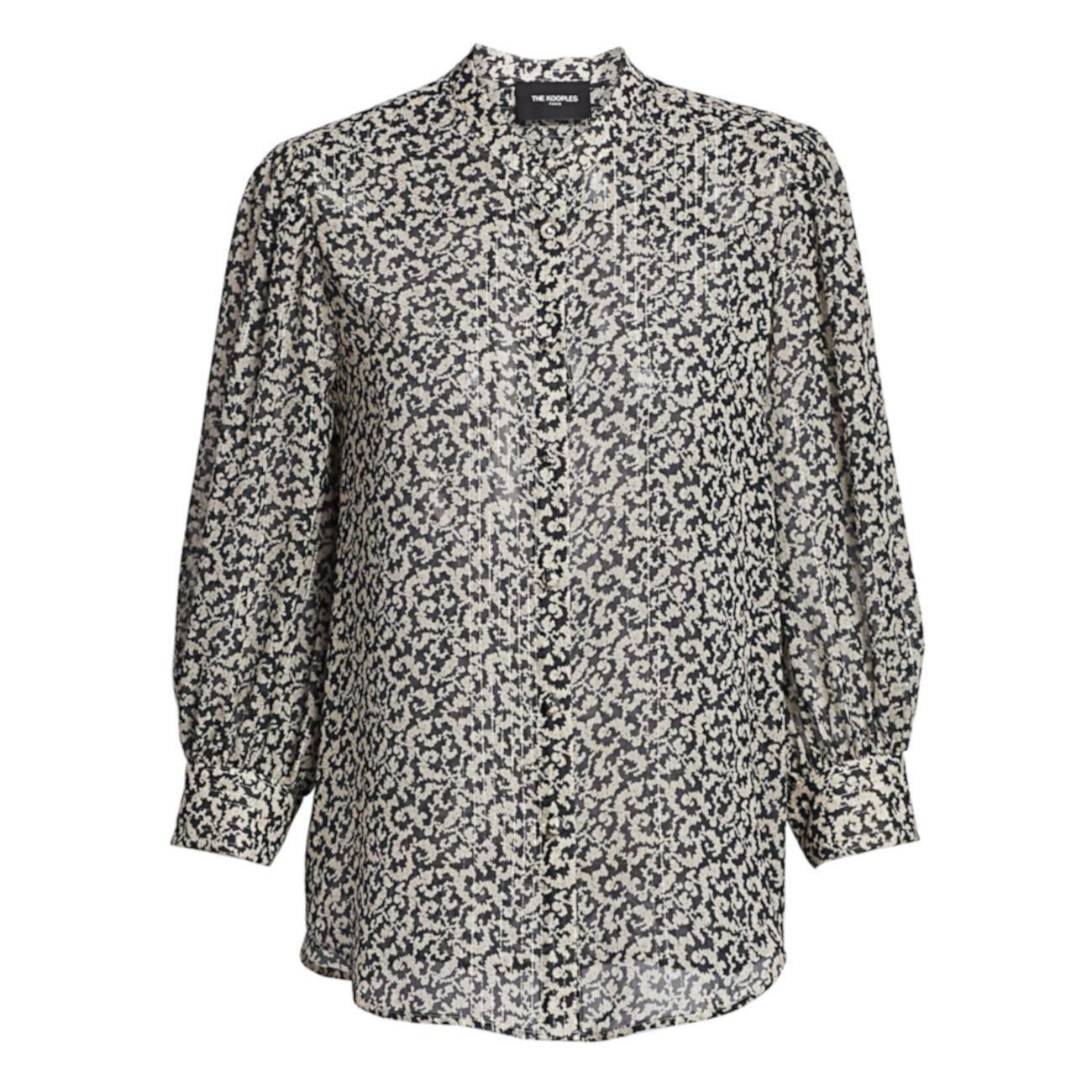 Abstract Print Silk Blend Blouse The Kooples