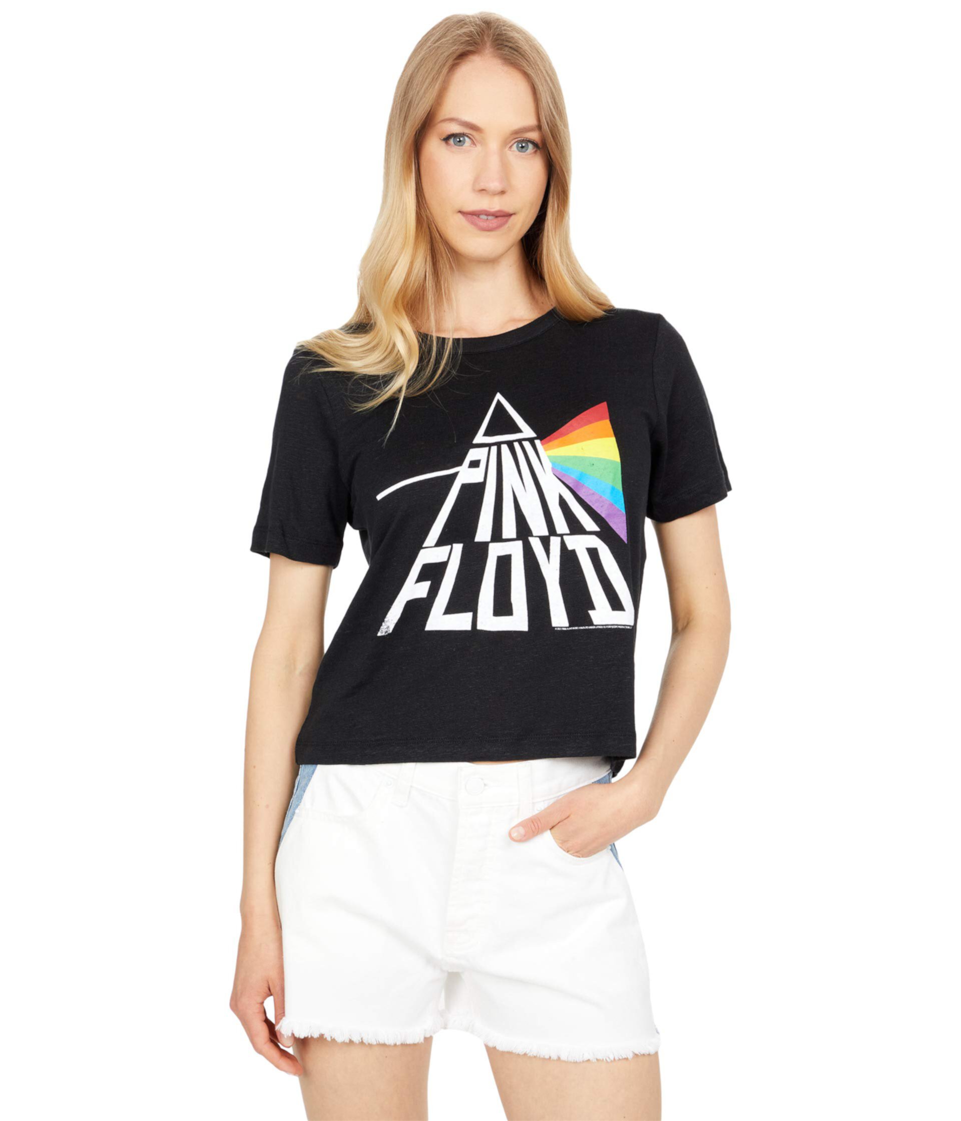 Укороченная легкая футболка с короткими рукавами из льняного джерси "Pink Floyd - Prism" Chaser