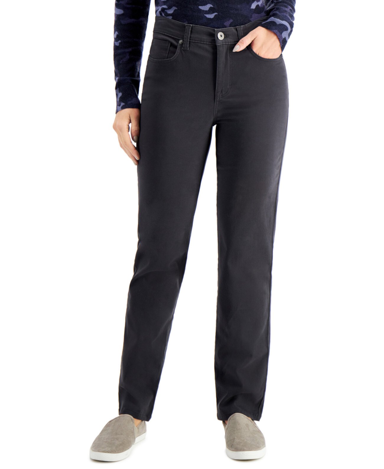 High-Rise Natural Straight-Leg Jeans, Created For Macy's Style & Co