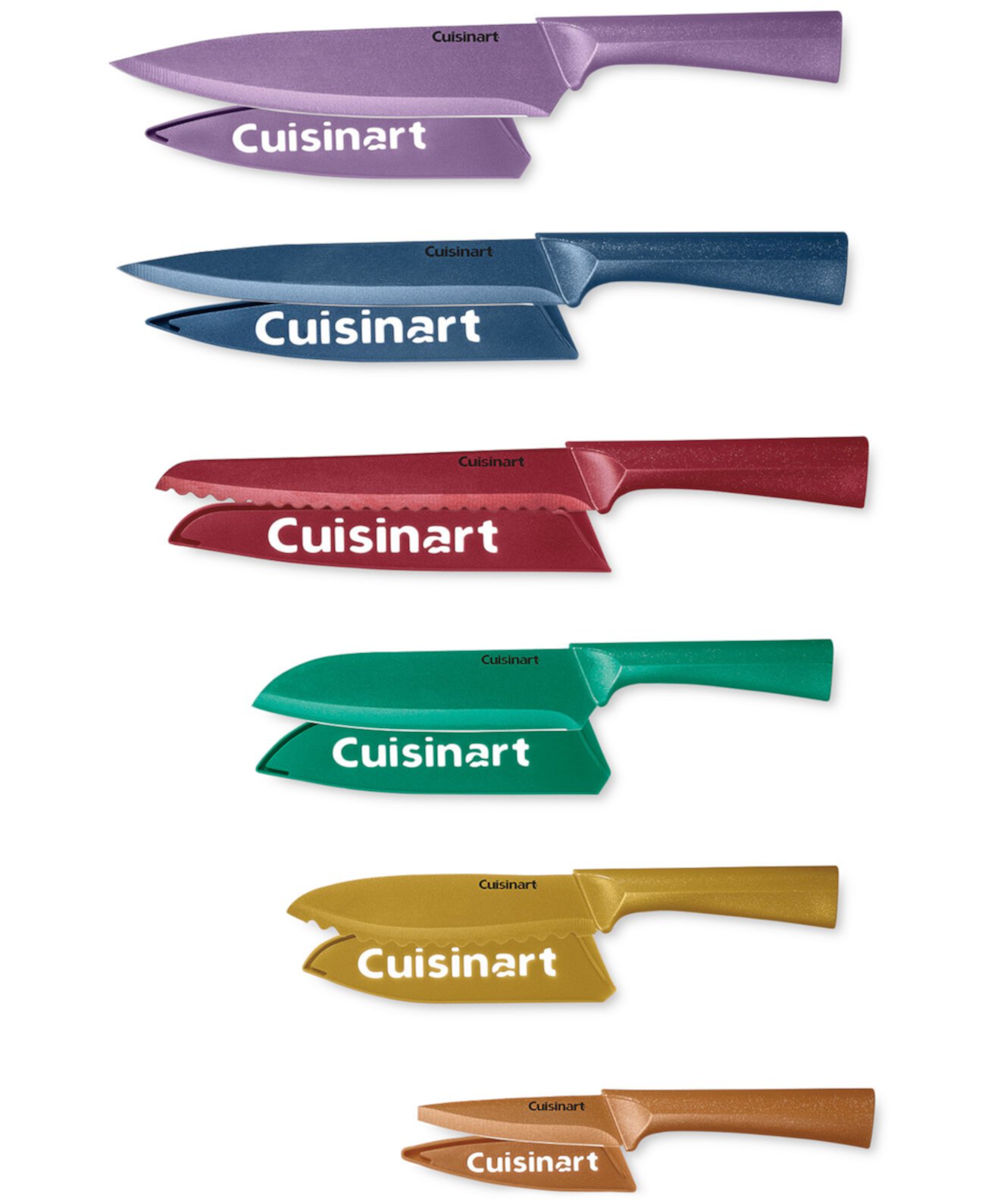 Цветное Металлическое Покрытие 12 шт. Набор ножей с защитными щитками для лезвий Cuisinart
