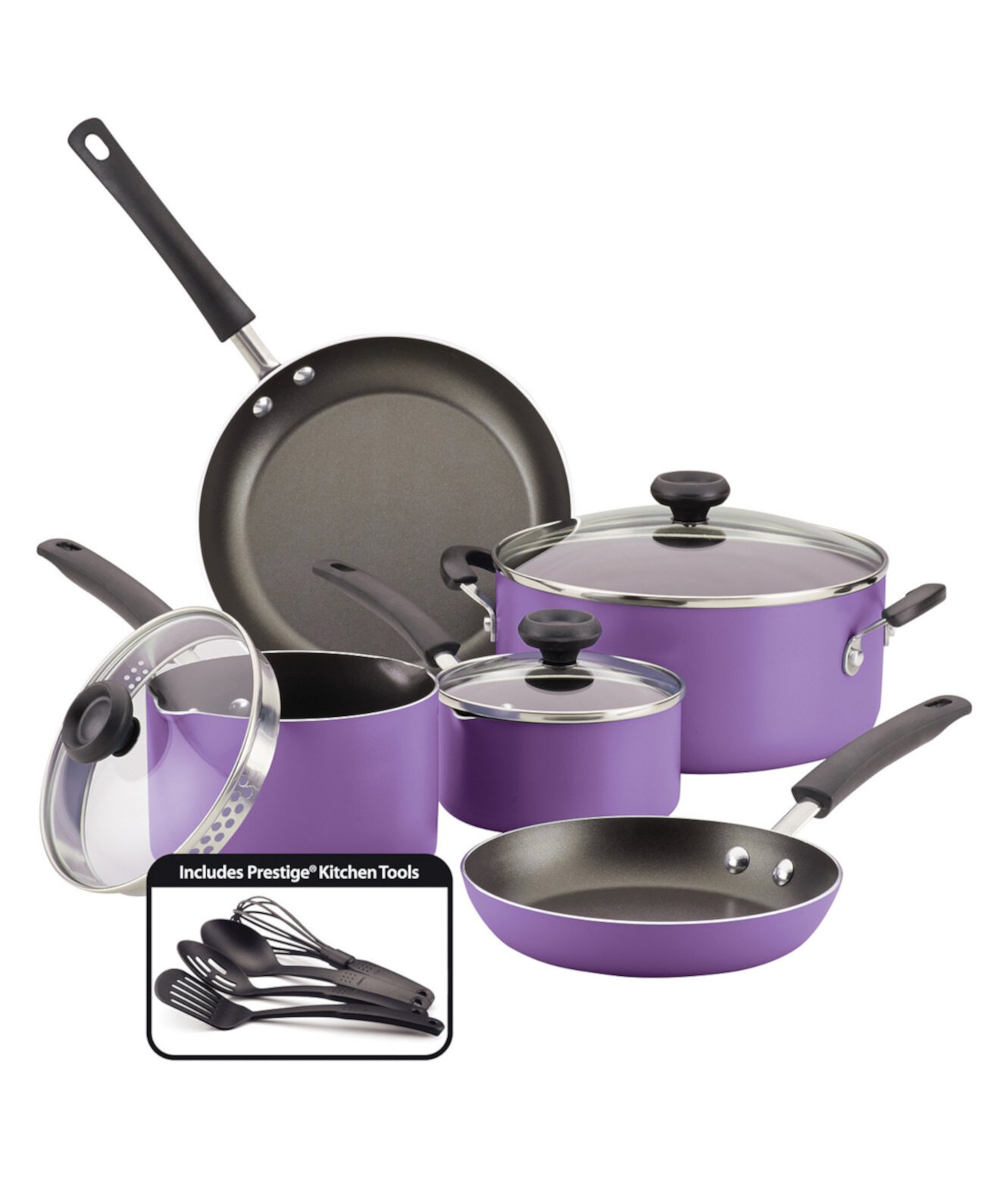 12-шт. Набор алюминиевой посуды с антипригарным покрытием - фиолетовый Farberware