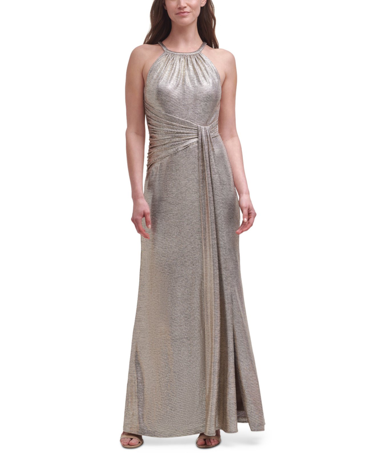 Платье с металлизированным вырезом на шее Eliza J