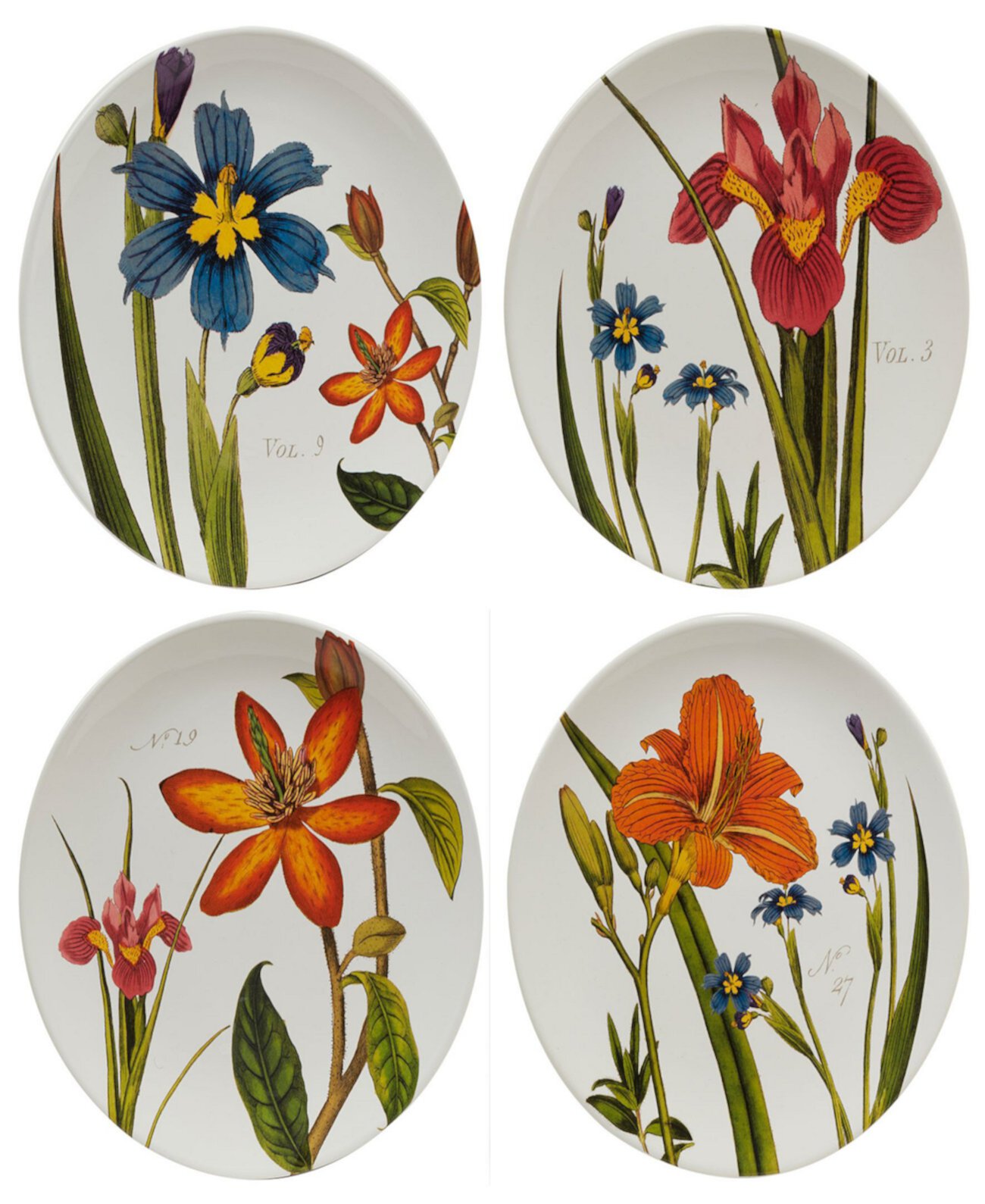 Ботанический цветочный набор из 4 тарелок Certified International