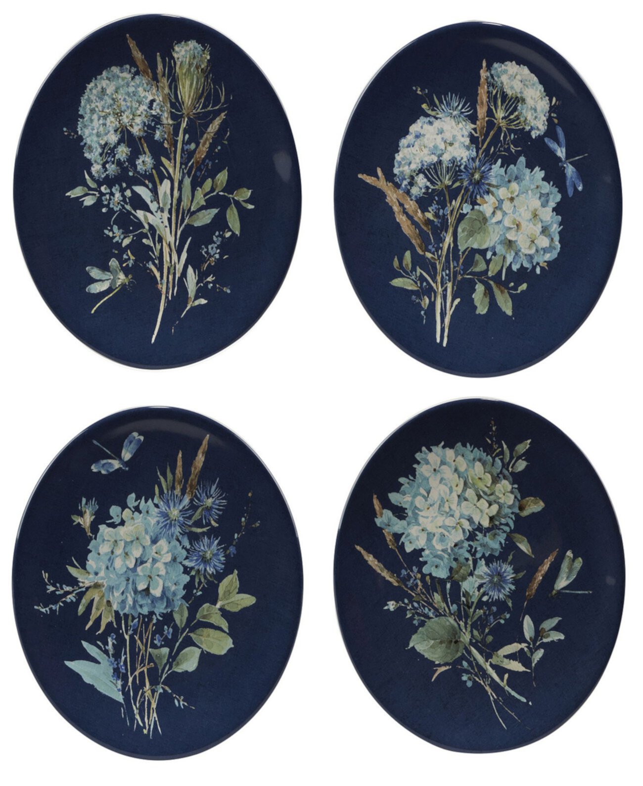 Богемский синий набор из 4 салатных тарелок Certified International