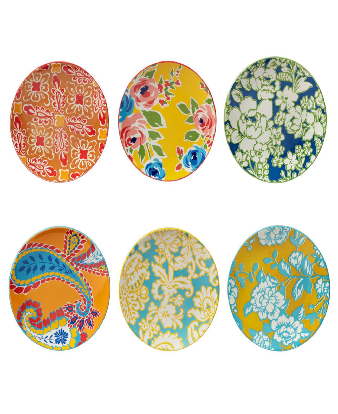 Дамасский цветочный набор из 6 салатных тарелок Certified International