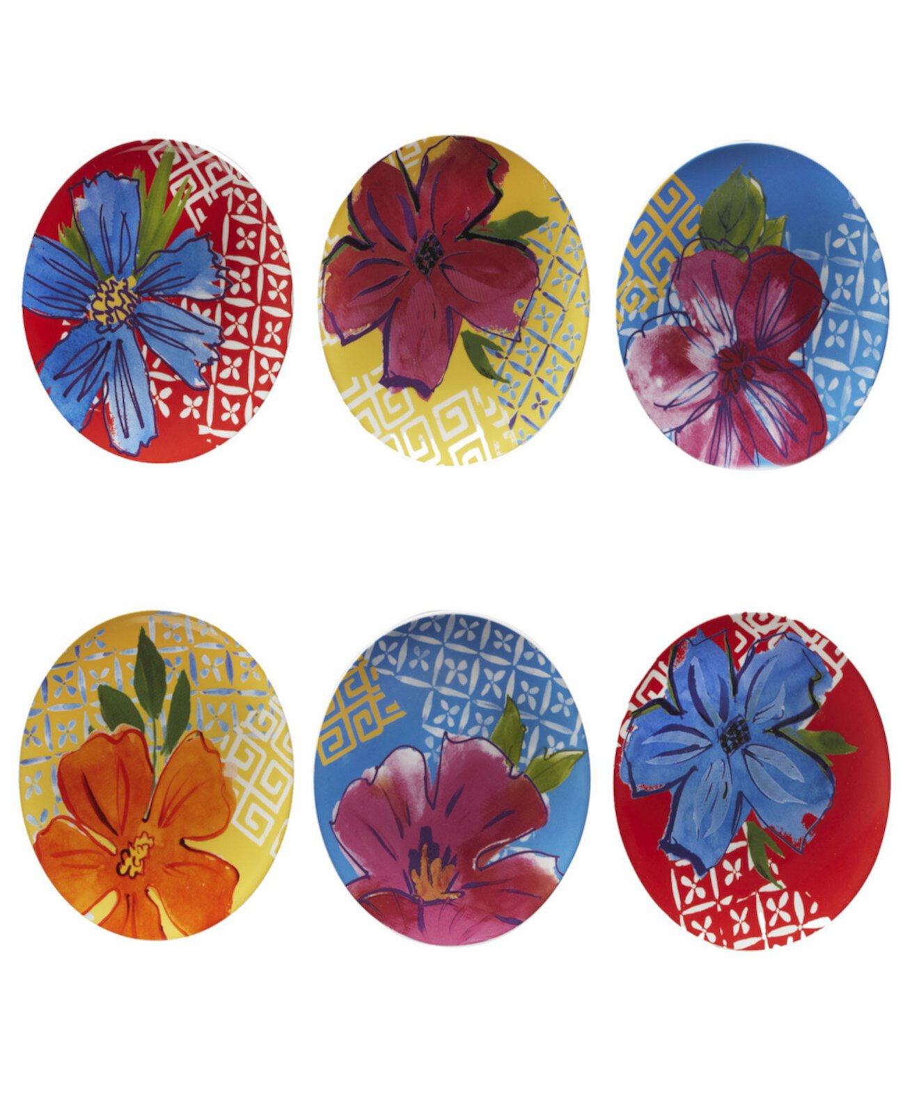 Набор Flower Power из 6 тарелок для канапе Certified International