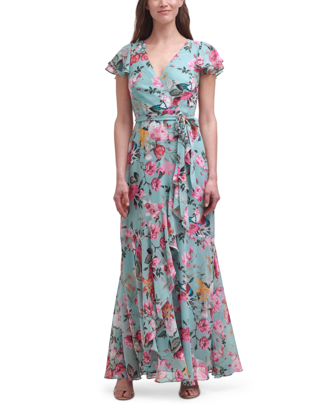Шифоновое платье с искусственным запахом и цветочным принтом Eliza J