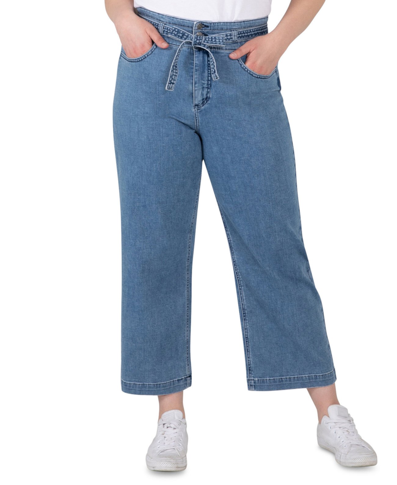 Укороченные джинсы большого размера с высокой посадкой и поясом Silver Jeans Co.