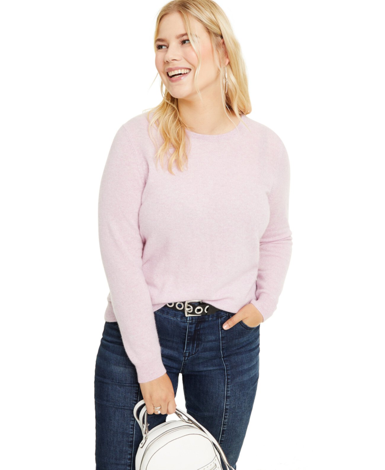 Кашемировый свитер больших размеров с круглым вырезом, созданный для Macy's Charter Club