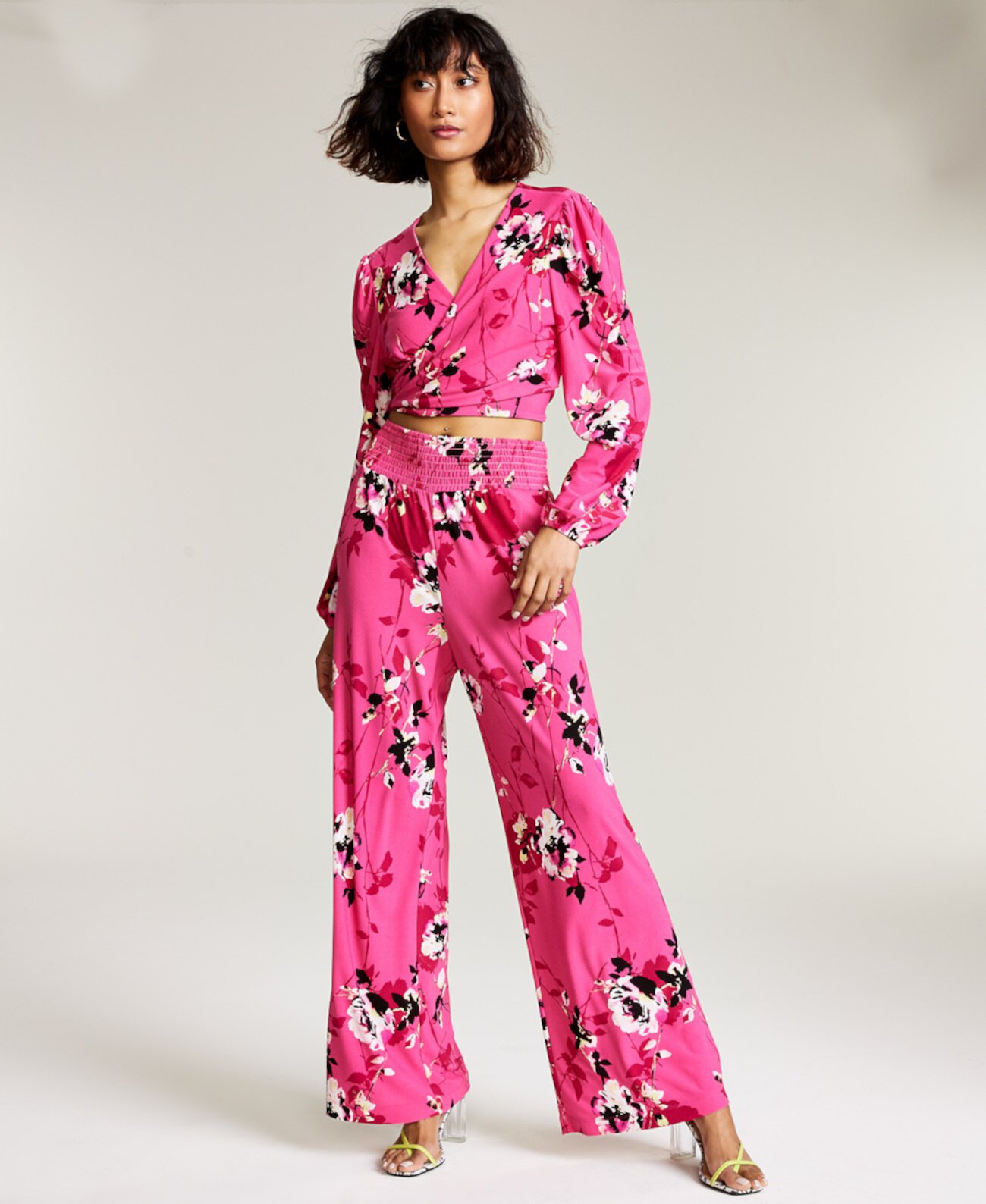 Широкие брюки с цветочным принтом, созданные для Macy's Bar III