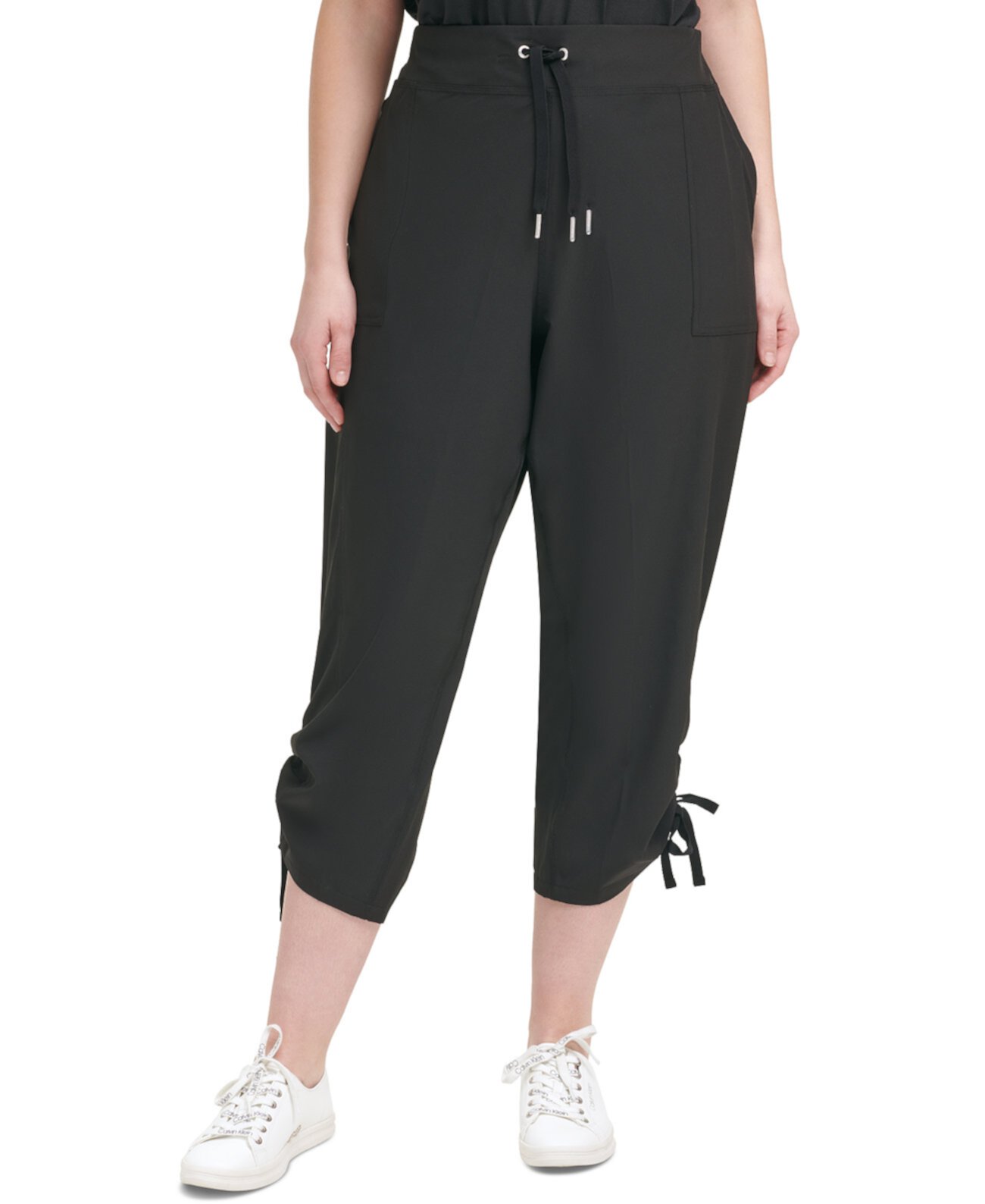 Укороченные брюки большого размера с трикотажным поясом Calvin Klein