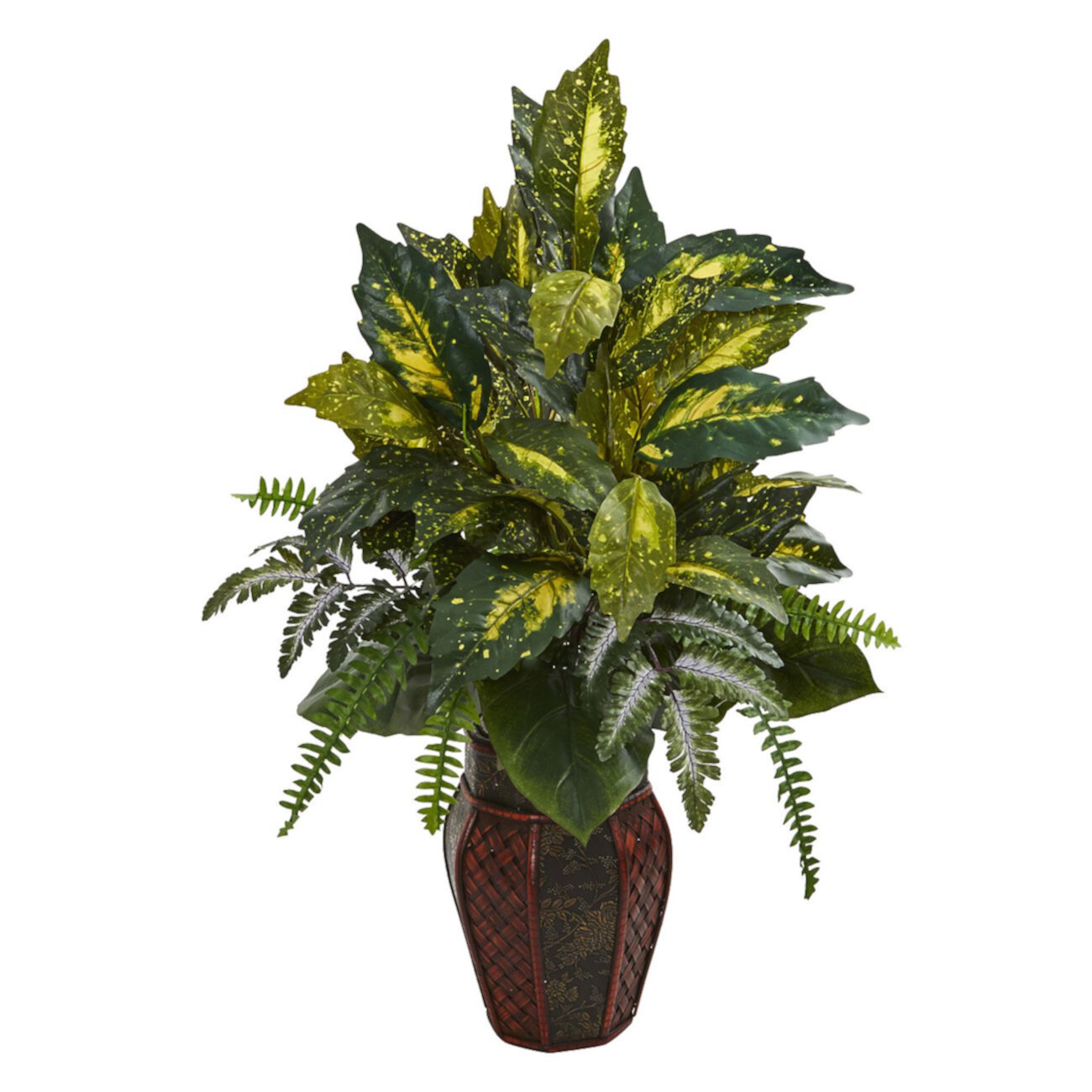 Искусственное растение из смешанной зелени в декоративном кашпо NEARLY NATURAL