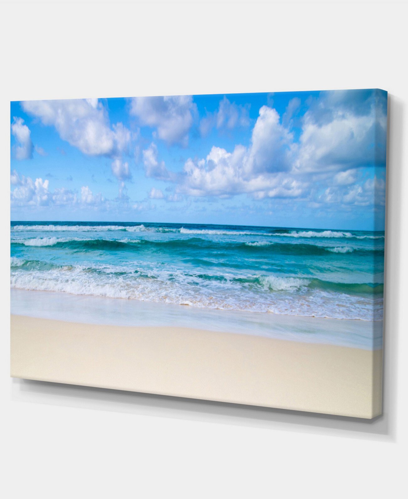 Холст Designart Serene Blue, тропический пляж, большой морской берег - 32 "X 16" Design Art