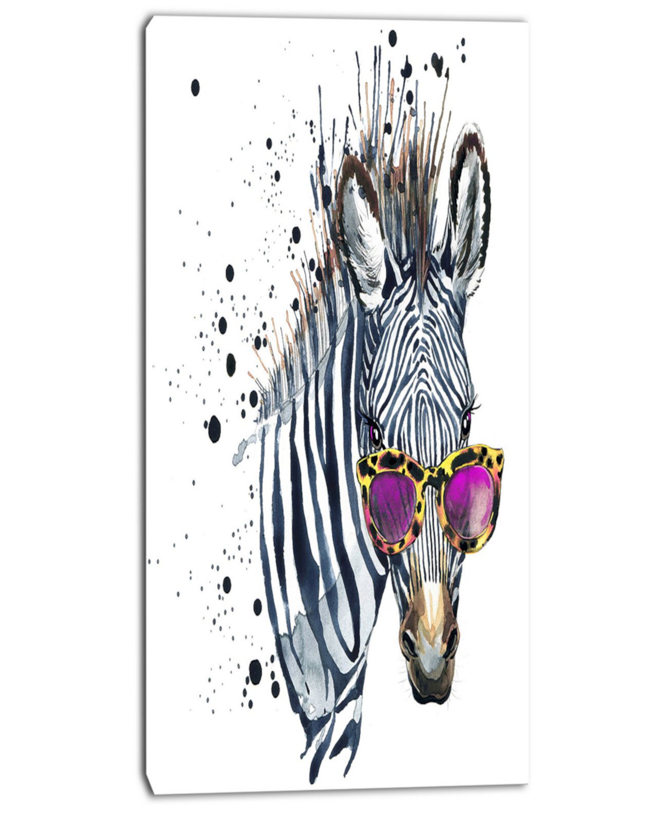 Художественный принт на холсте с изображением животных, забавная зебра, Designart - 16 "X 32" Design Art