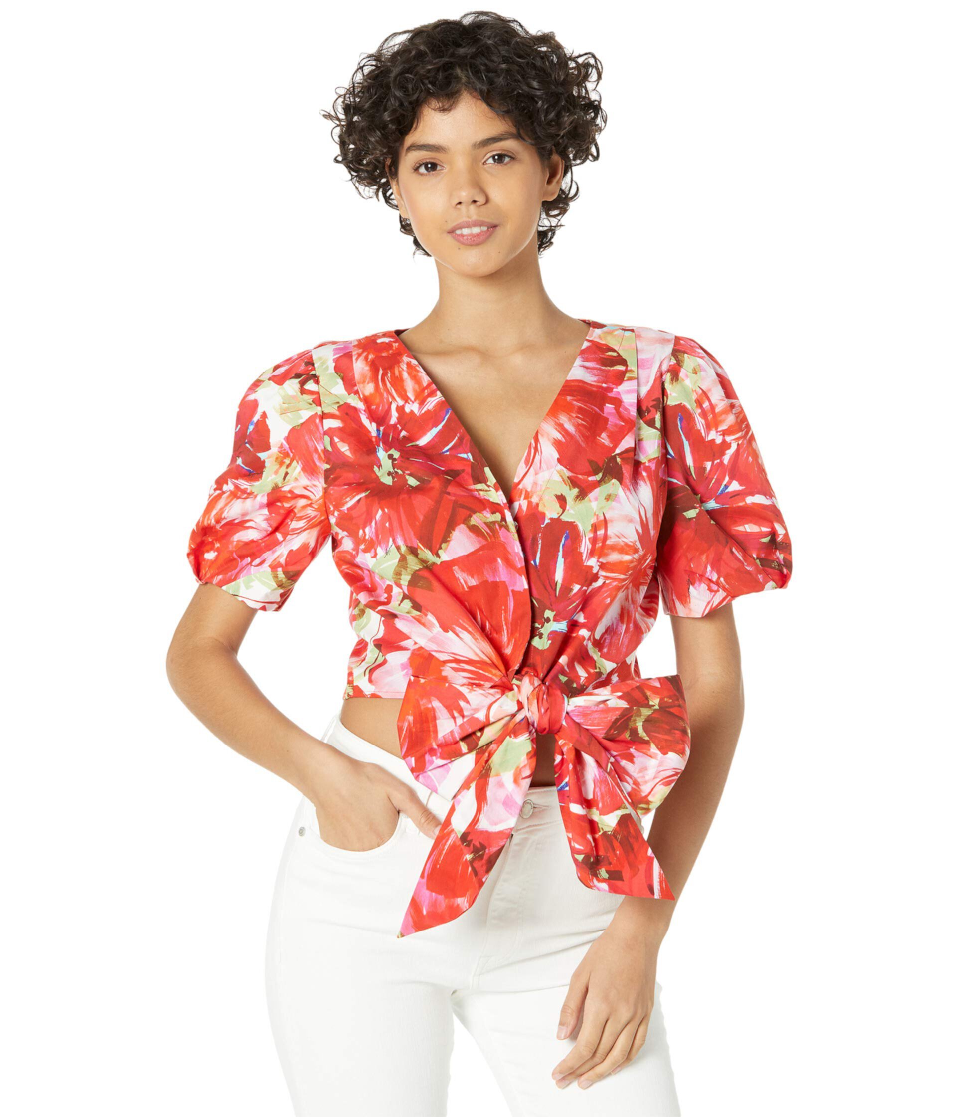 Женская Блузка MILLY Marilyn Brushstroke Floral Poplin MILLY