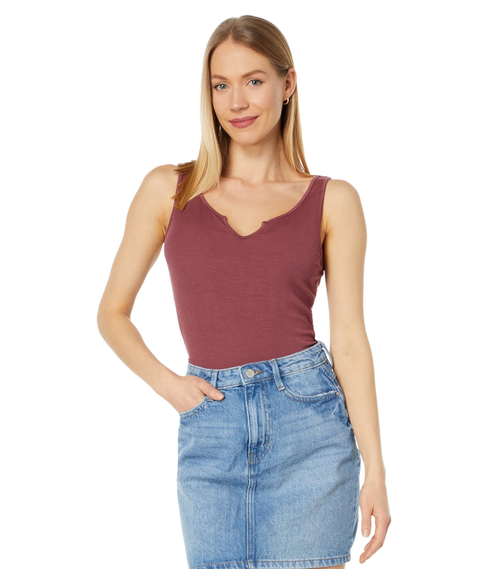 Notch Ribbed Tank Top in 2x1 Modal Rib LAmade