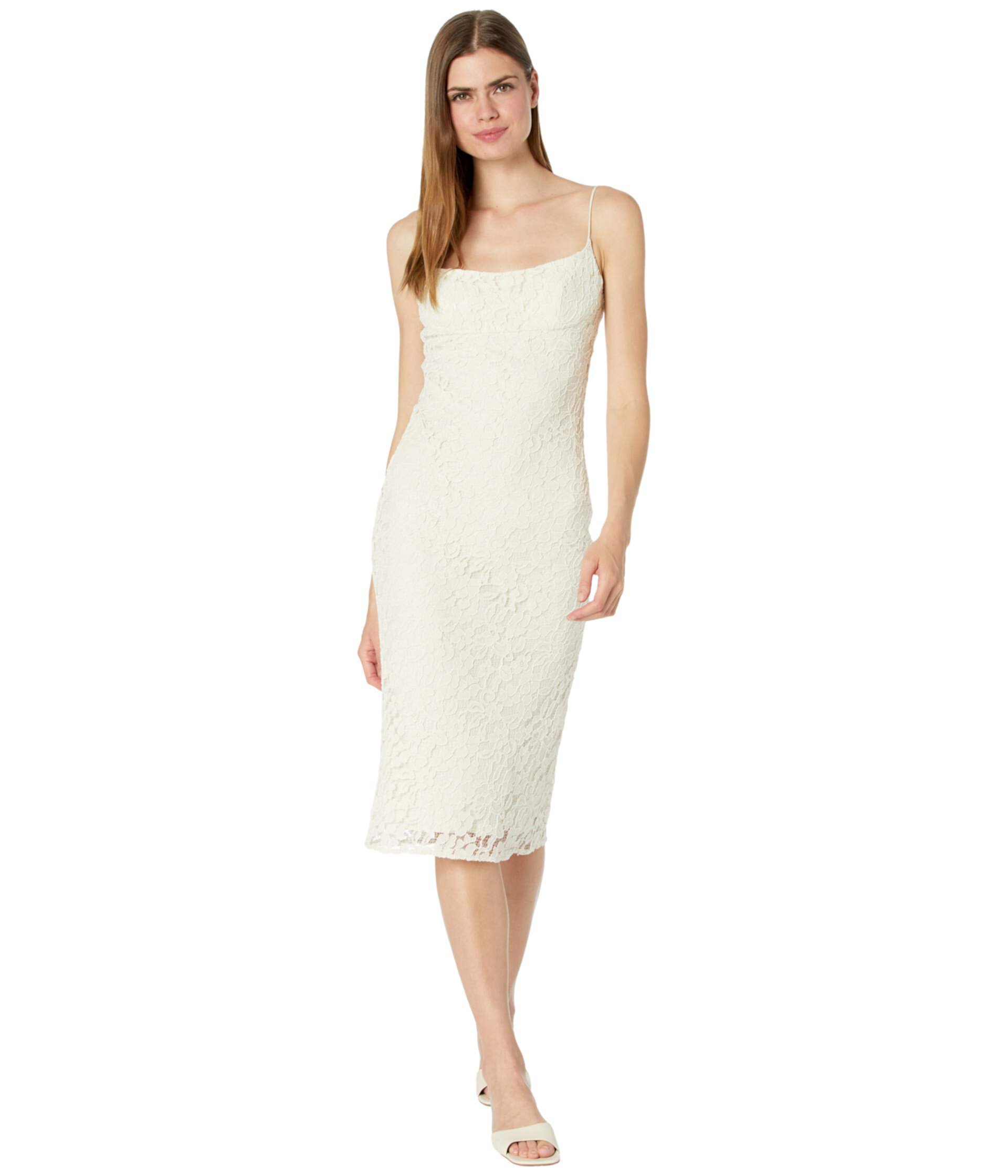 Lace Bias Midi Dress Bardot