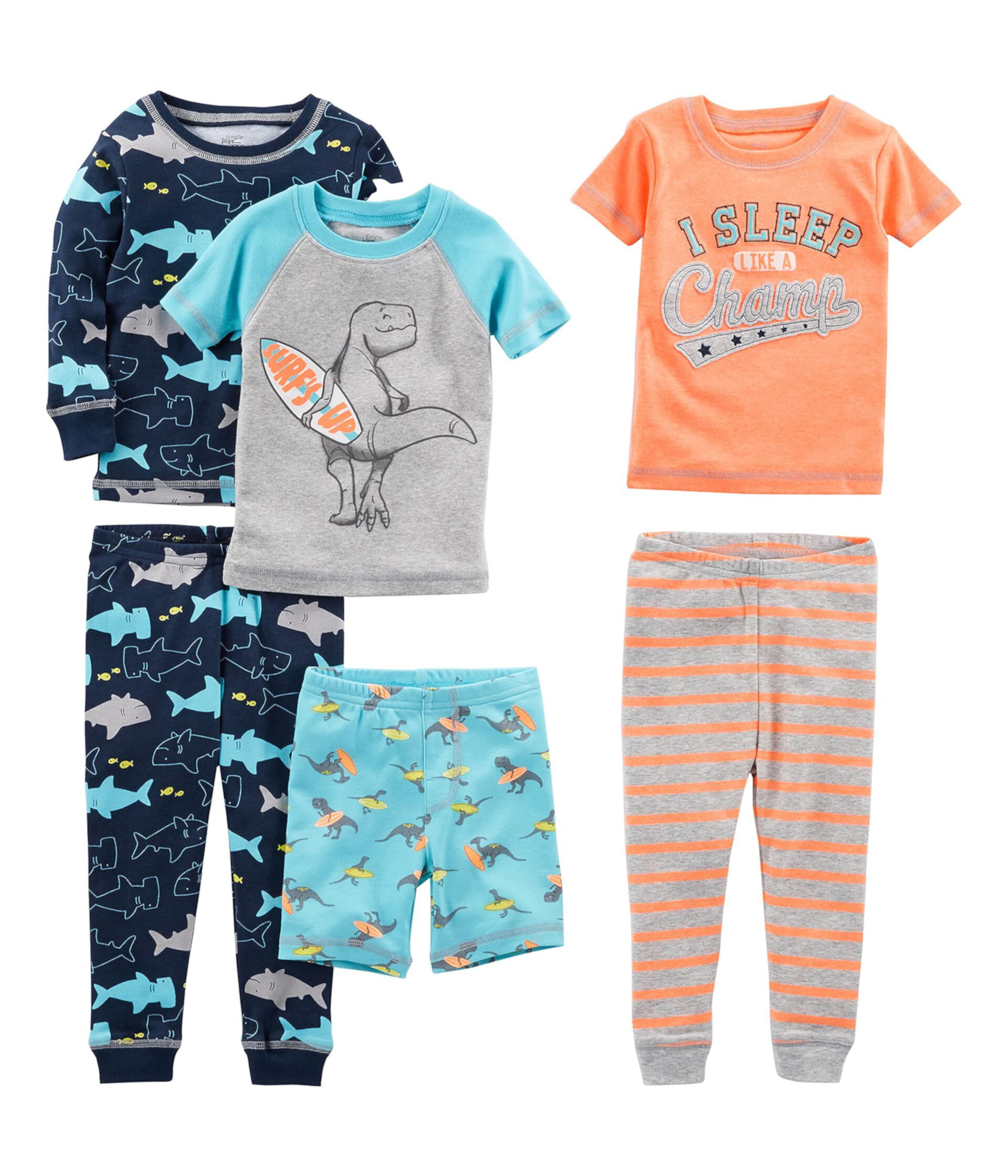 Хлопковая пижама Snug Fit из 6 предметов (для малышей) Simple Joys by Carter's