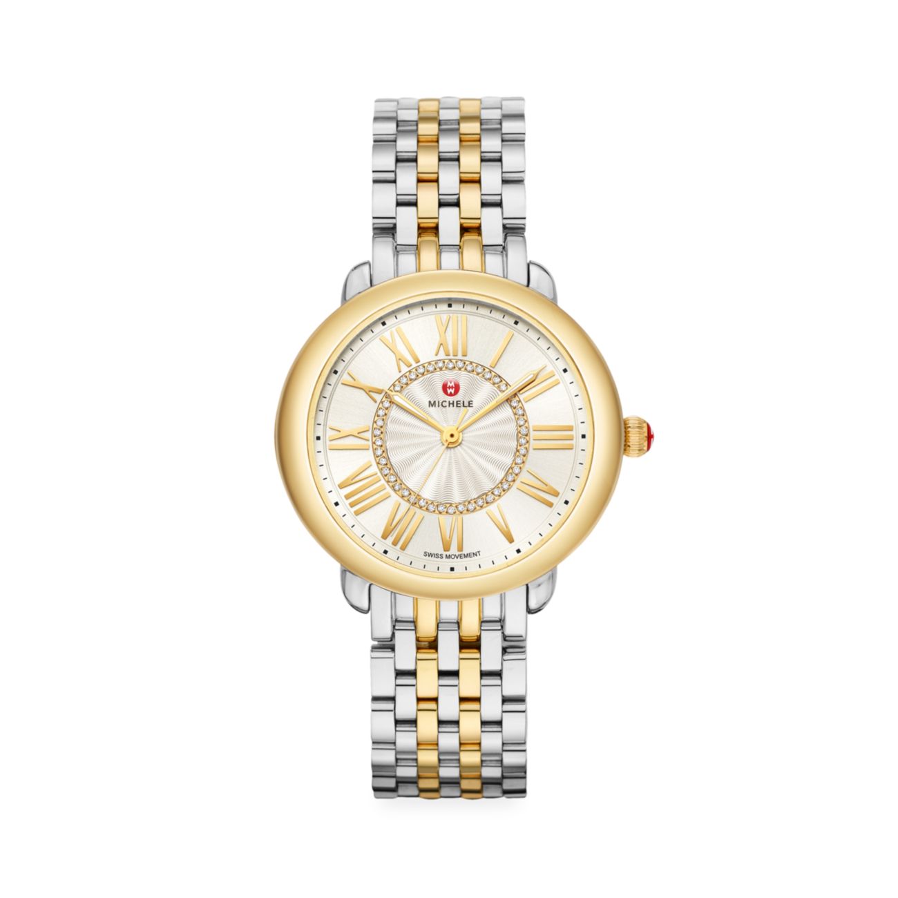 Часы Serein Mid с двухцветным бриллиантом и браслетом Michele