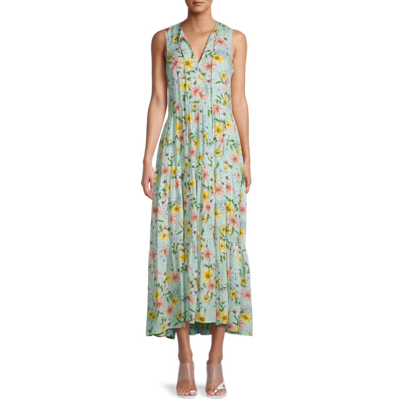 Макси-платье с цветочным принтом Calvin Klein