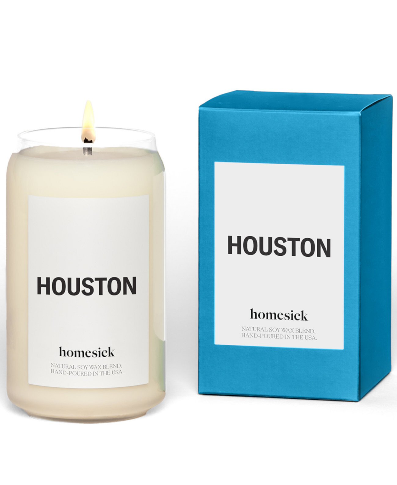 Свеча Houston, с ароматом кожи и табака, 13,75 унции. Homesick Candles