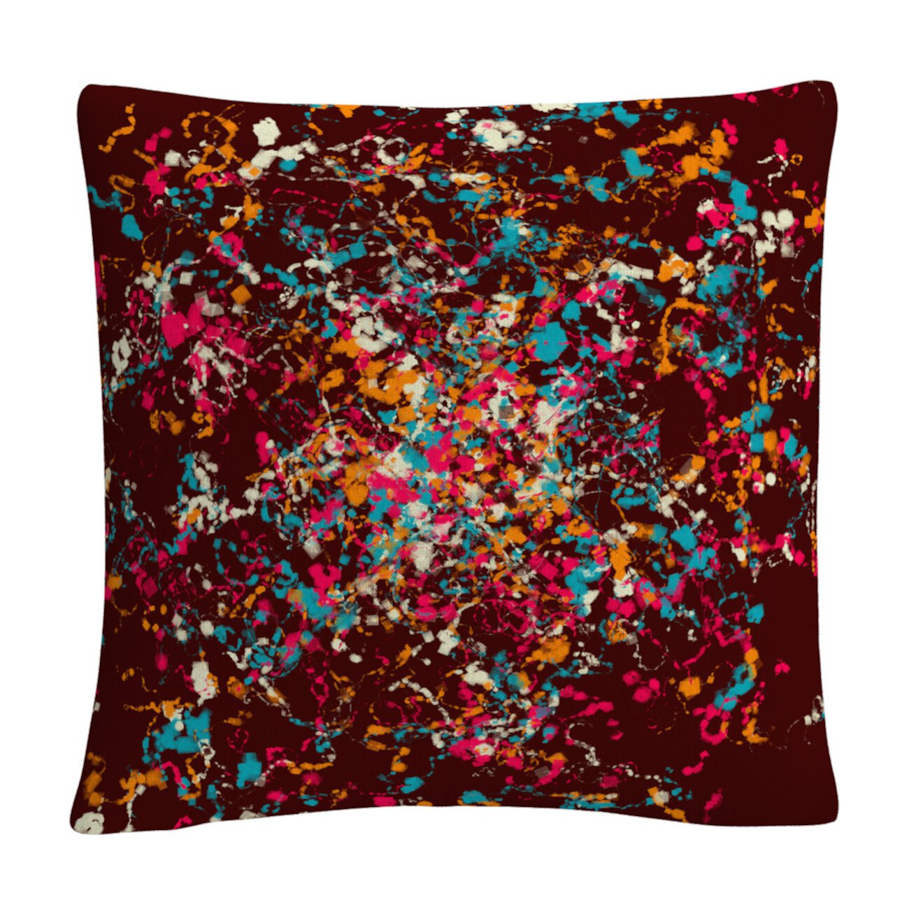 Пестрая красочная абстрактная декоративная подушка с брызгами 3 16x16 дюймов от ABC BALDWIN
