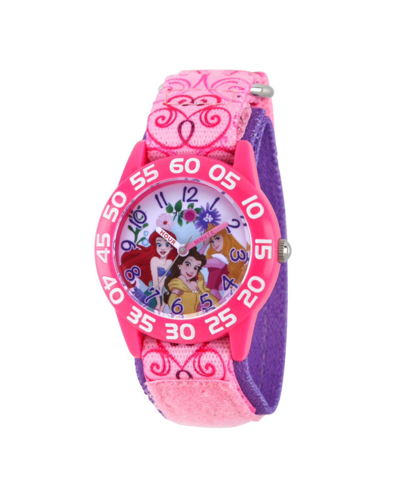 Розовые пластиковые часы Disney Princess Ariel, Belle Girls, 32 мм Ewatchfactory