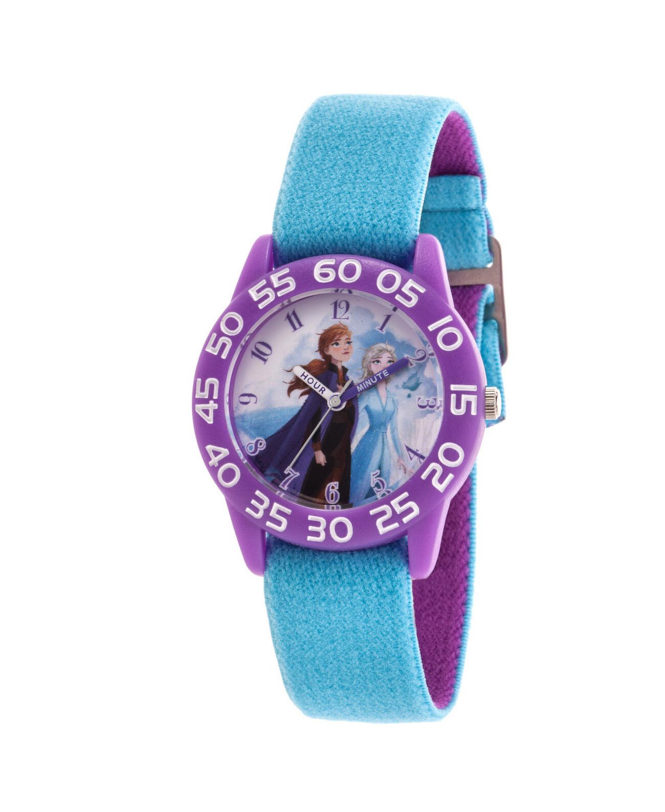 Фиолетовые пластиковые часы Time Teacher для девочек Disney Frozen 2, Эльза и Анна, 32 мм Ewatchfactory