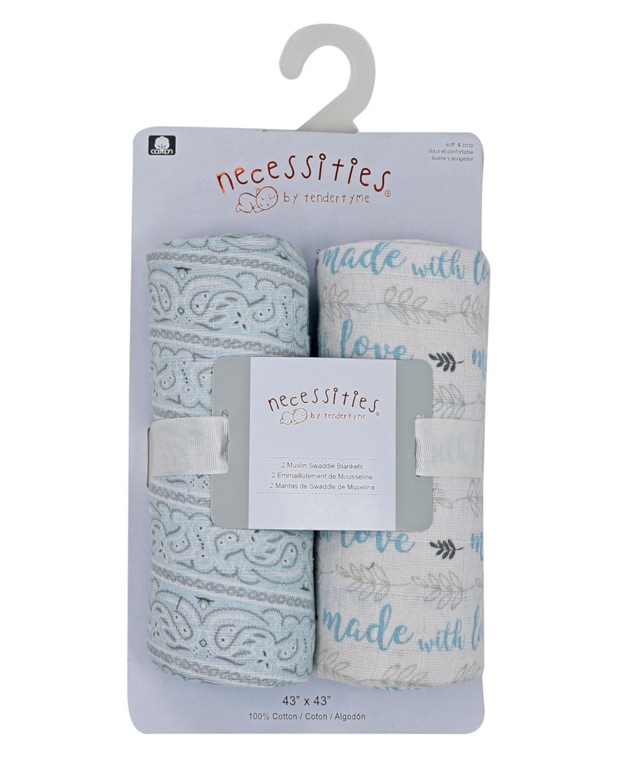 Муслиновые пеленальные одеяла для новорожденных мальчиков, упаковка из 2 шт. Tendertyme