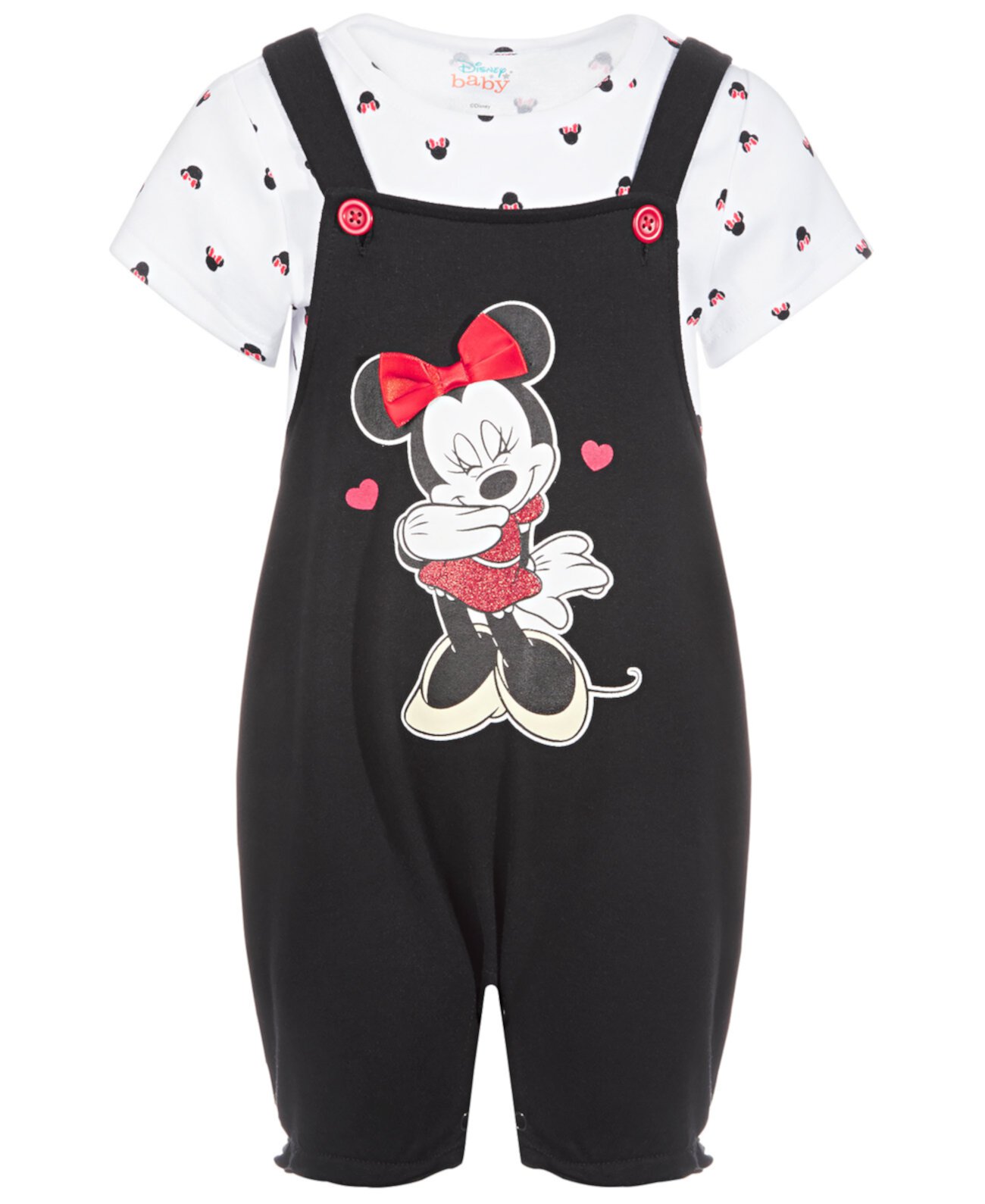 Baby Girls 2-Pc. Комплект с короткими рукавами и футболкой с принтом Минни Маус Disney