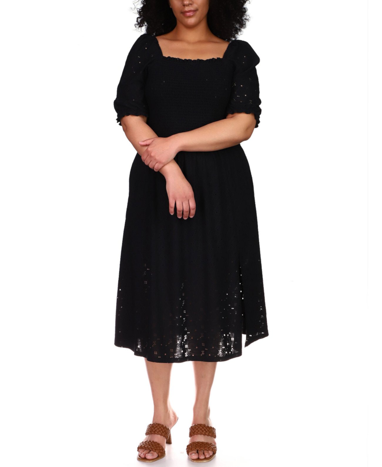 Платье миди больших размеров с объемными рукавами Michael Kors