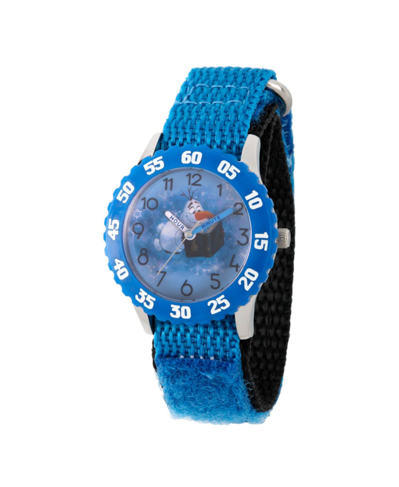 Disney Frozen 2 Olaf Boy's Time Teacher из нержавеющей стали, часы с синей рамкой, 32 мм Ewatchfactory
