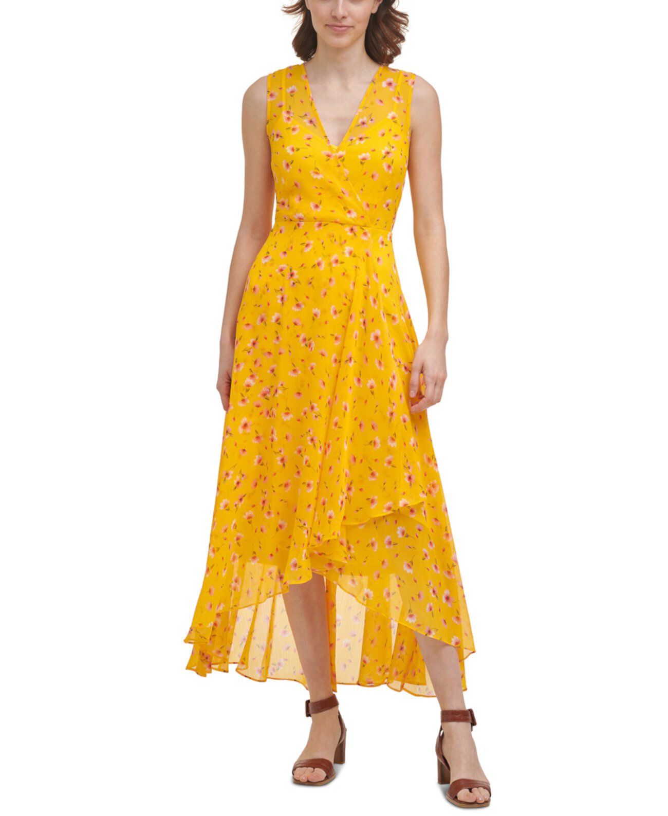 Макси-платье с цветочным принтом Calvin Klein