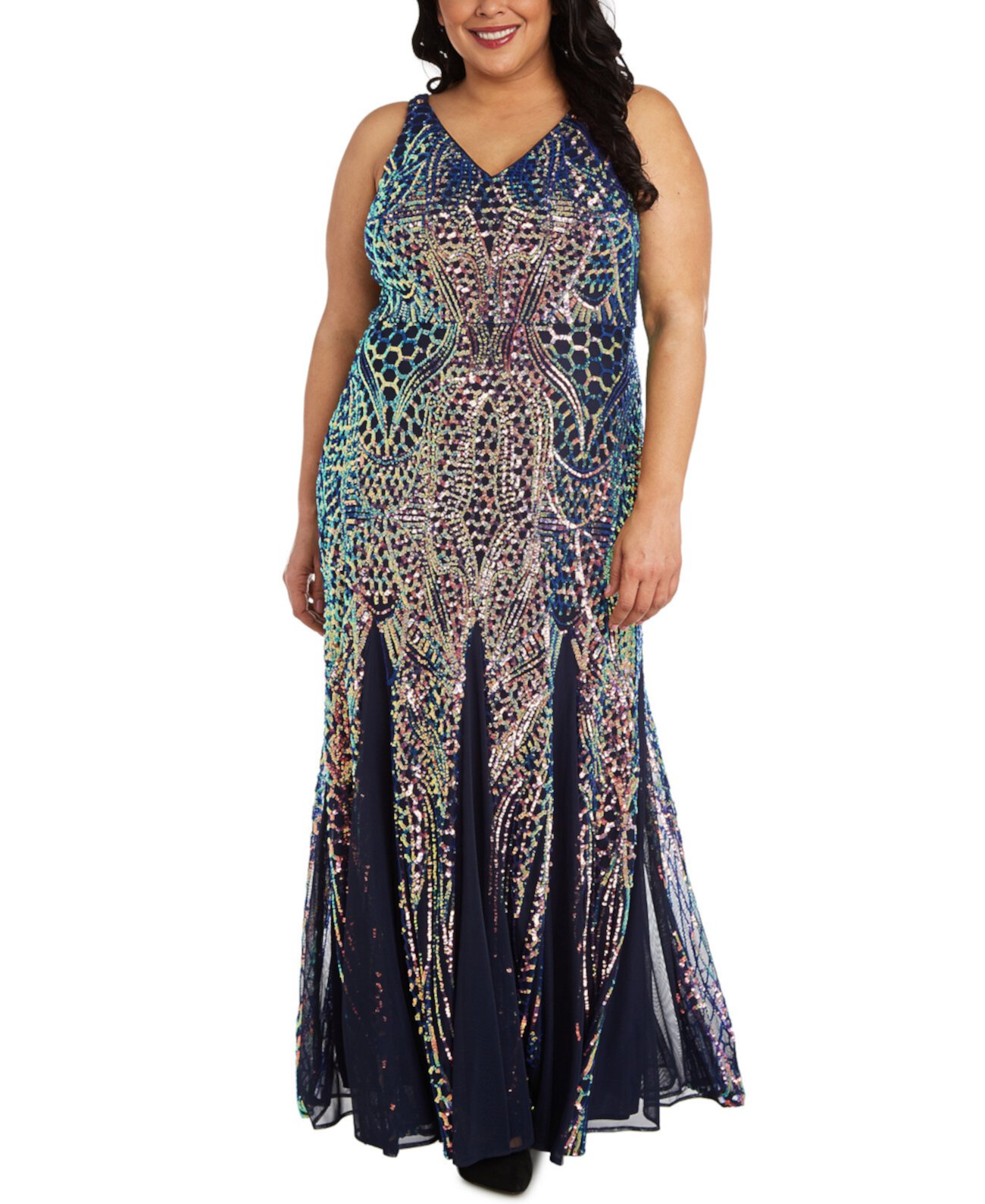 Расклешенное платье большого размера с украшением Nightway
