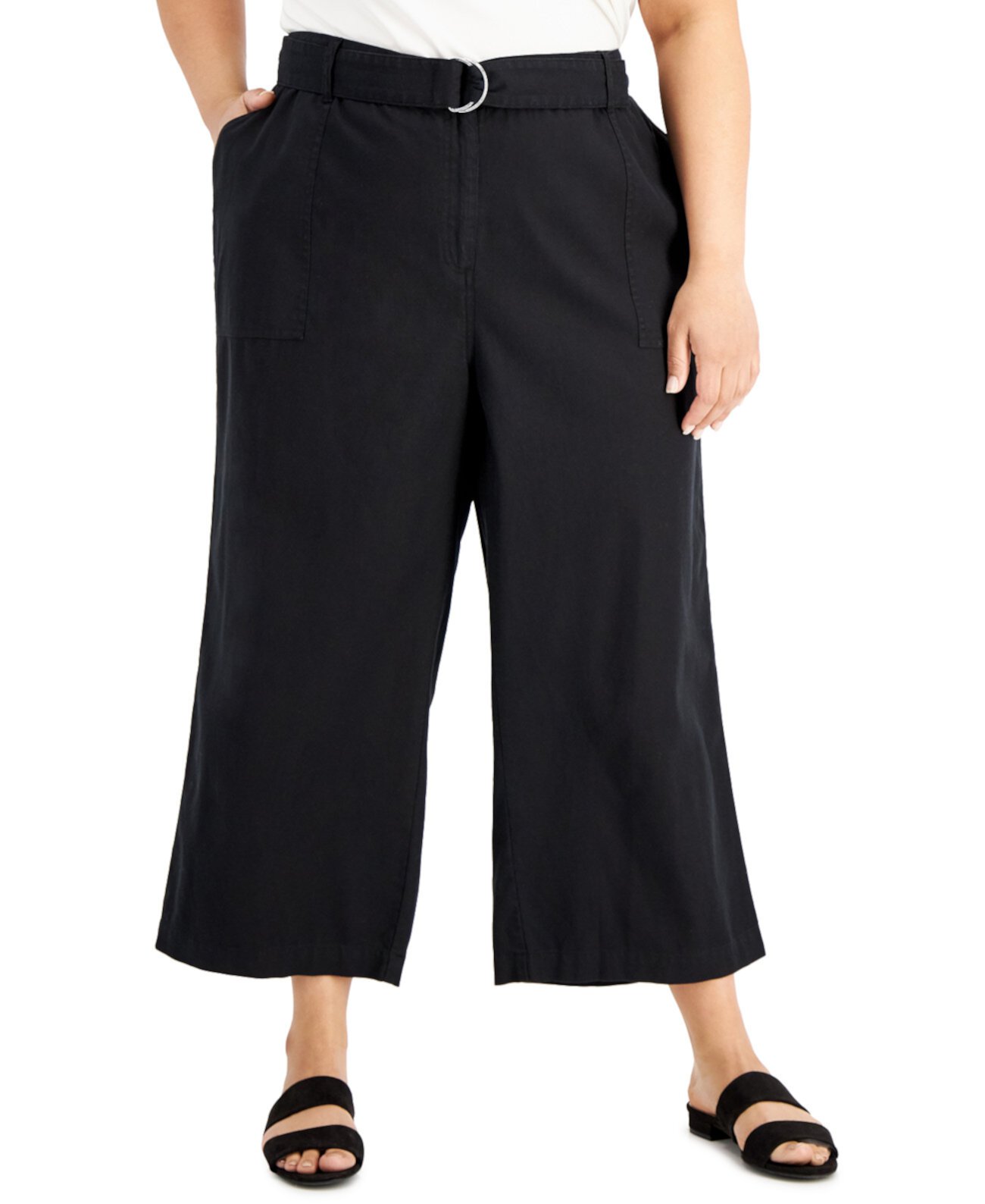 Широкие брюки большого размера с поясом Calvin Klein