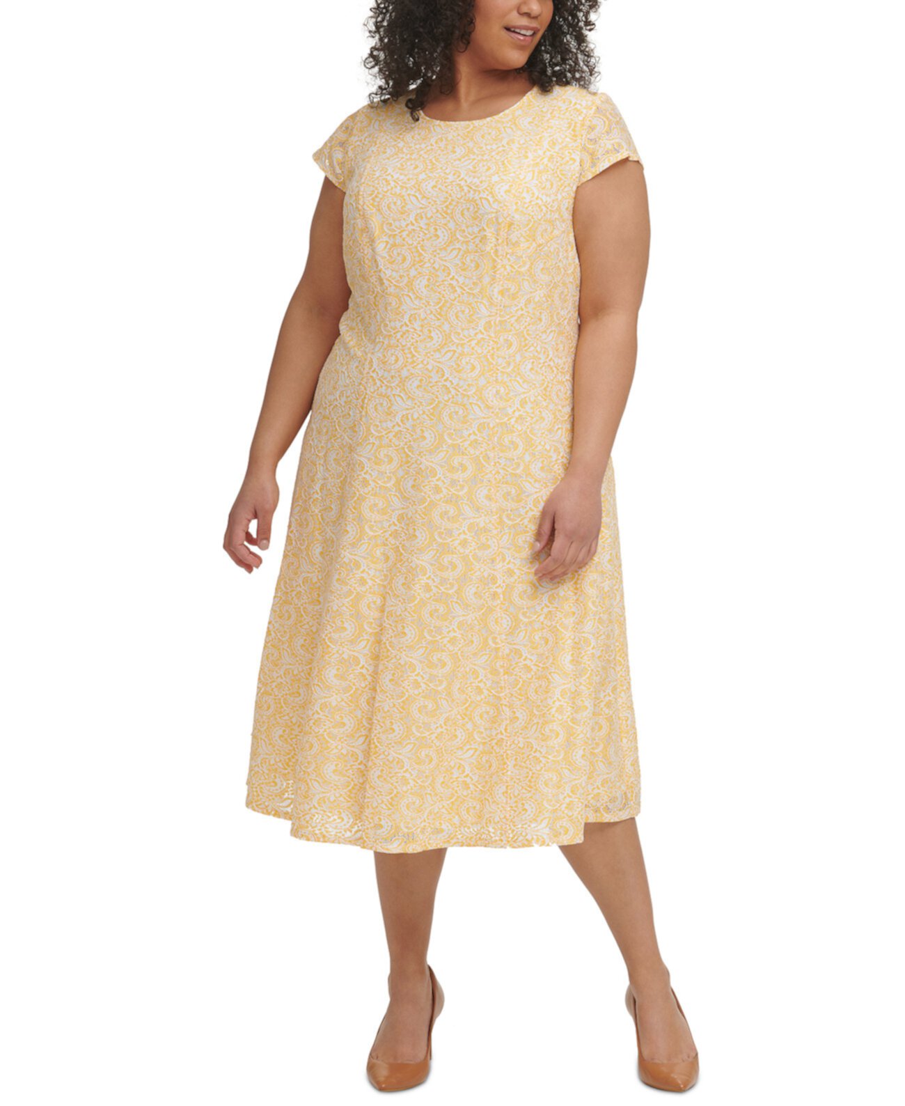 Кружевное платье миди больших размеров Tommy Hilfiger