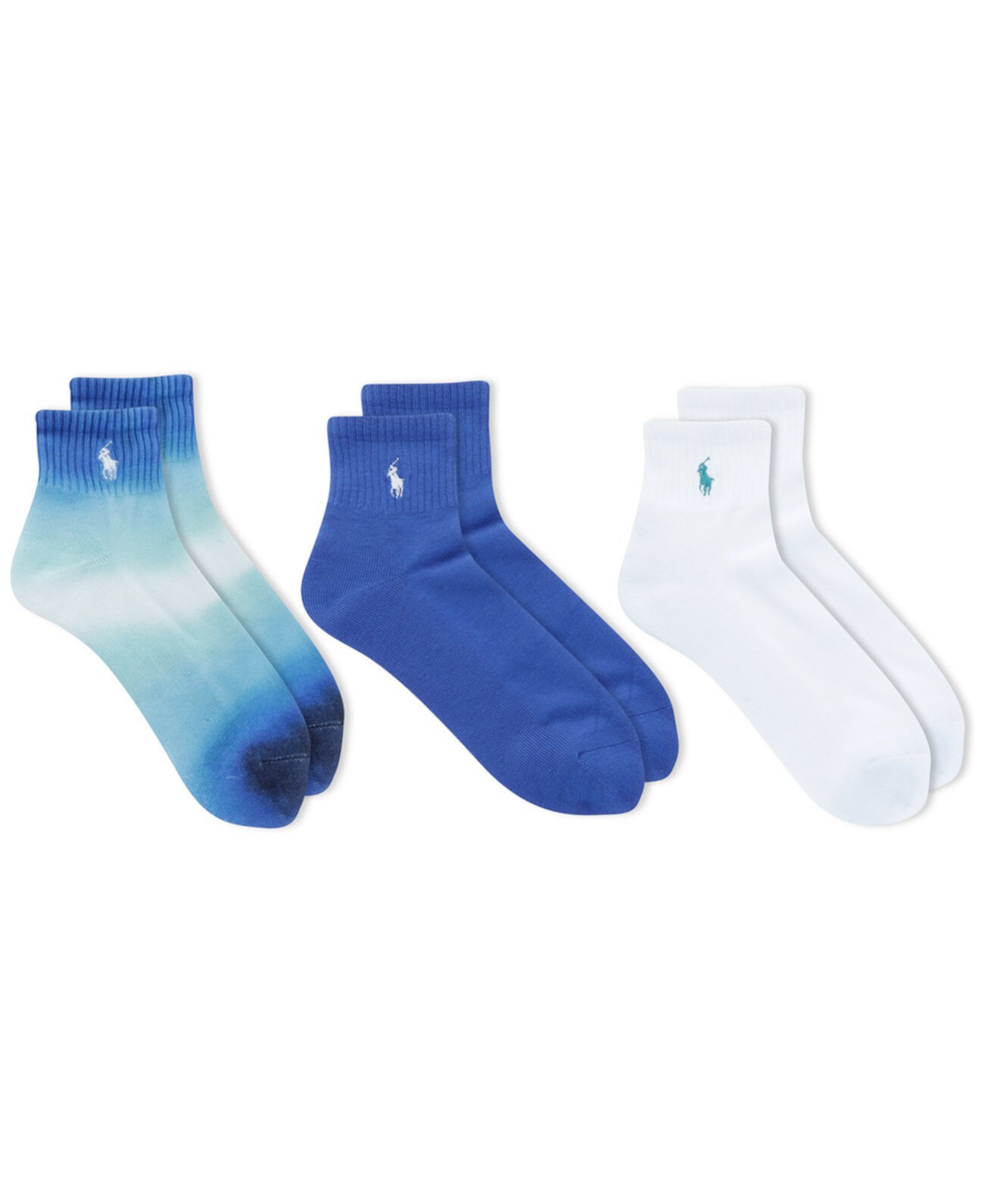 3-п. Синие носки до щиколотки Ombré Ralph Lauren