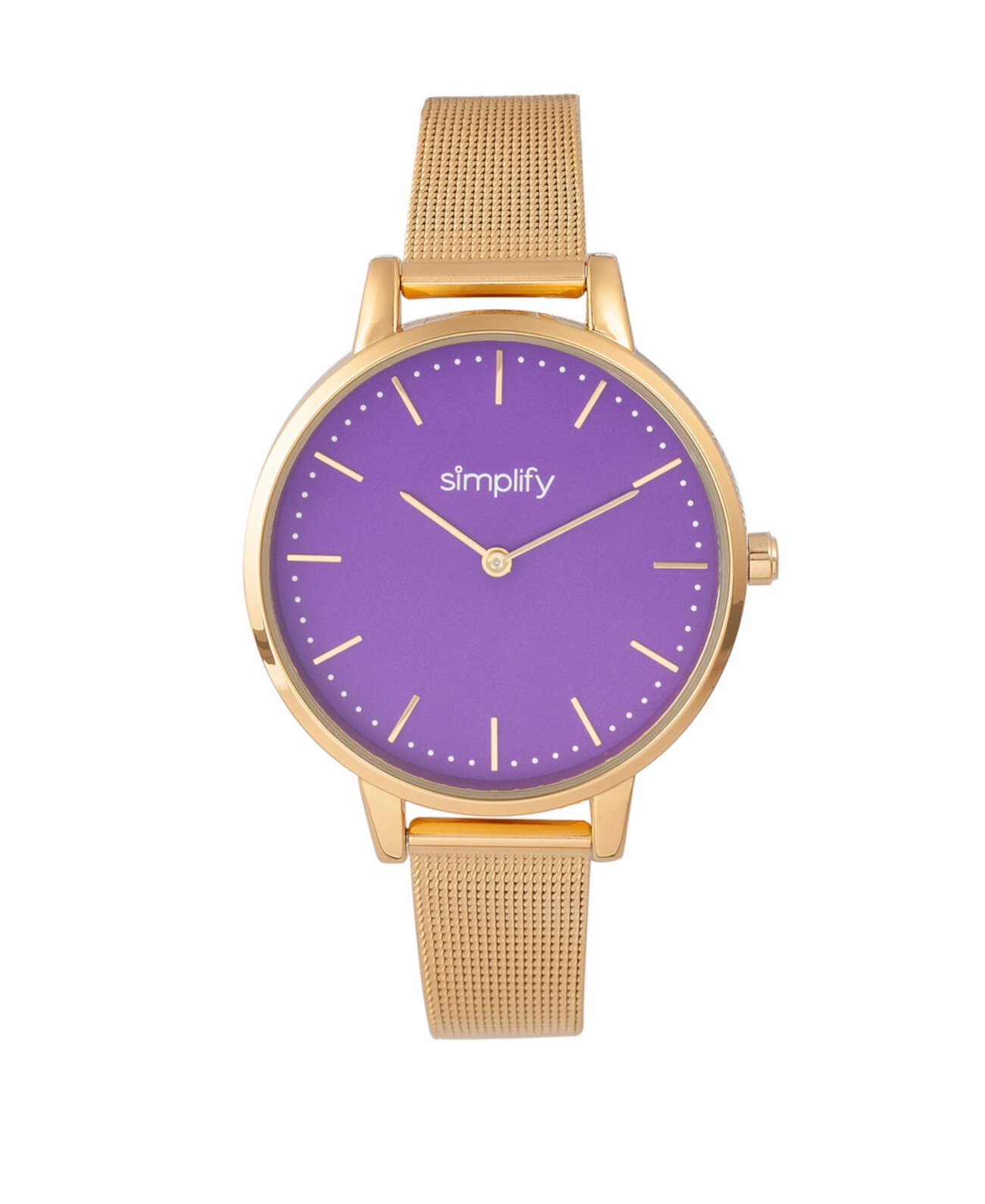Кварц фиолетовый циферблат 5800, часы из золотого сплава 38 мм Simplify