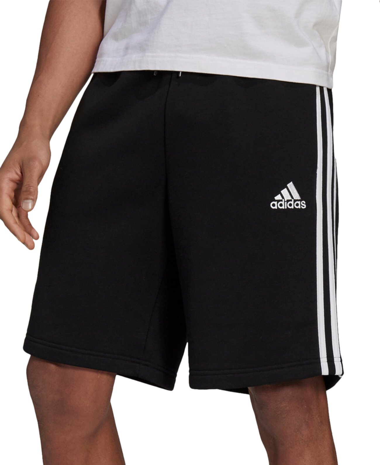 Мужские флисовые шорты 10 дюймов с тремя полосками Adidas