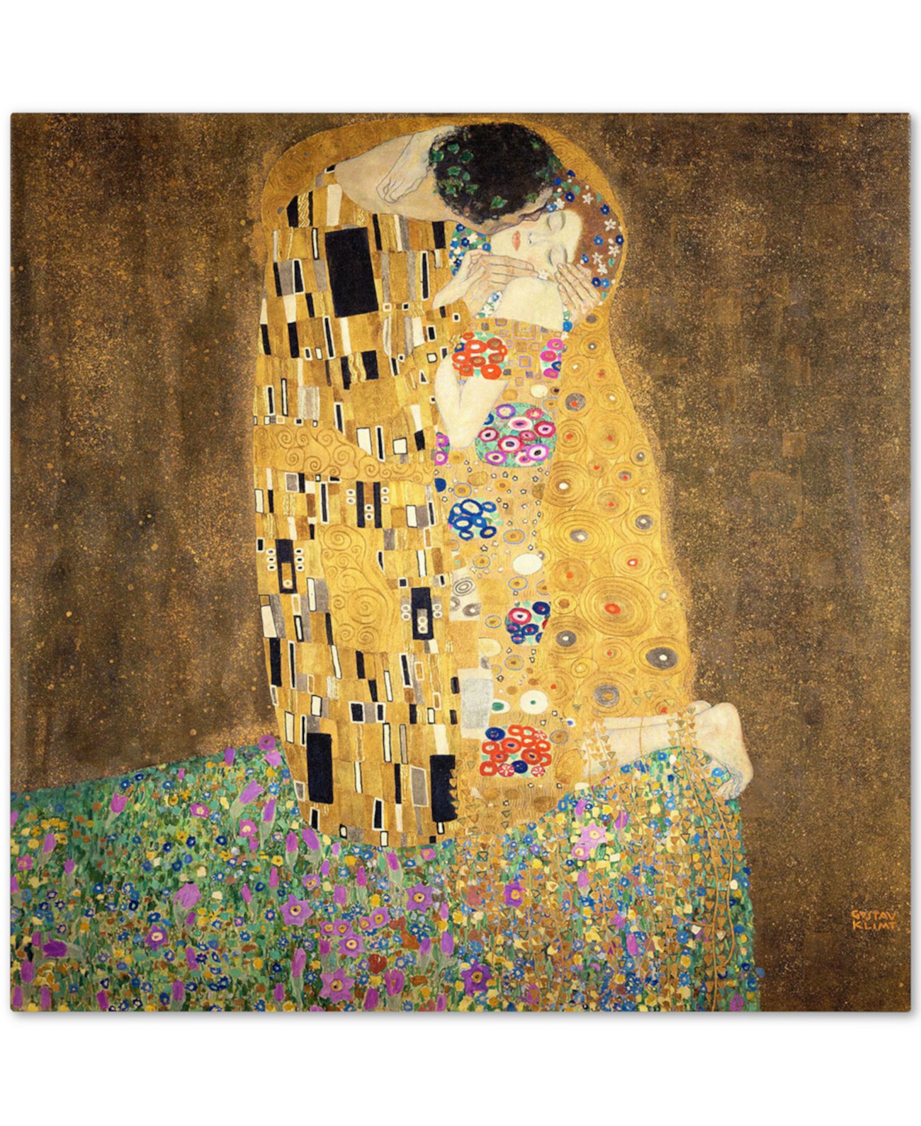 Густав Климт 'Поцелуй 1907-8' Холст - 35 "x 35" Trademark Global