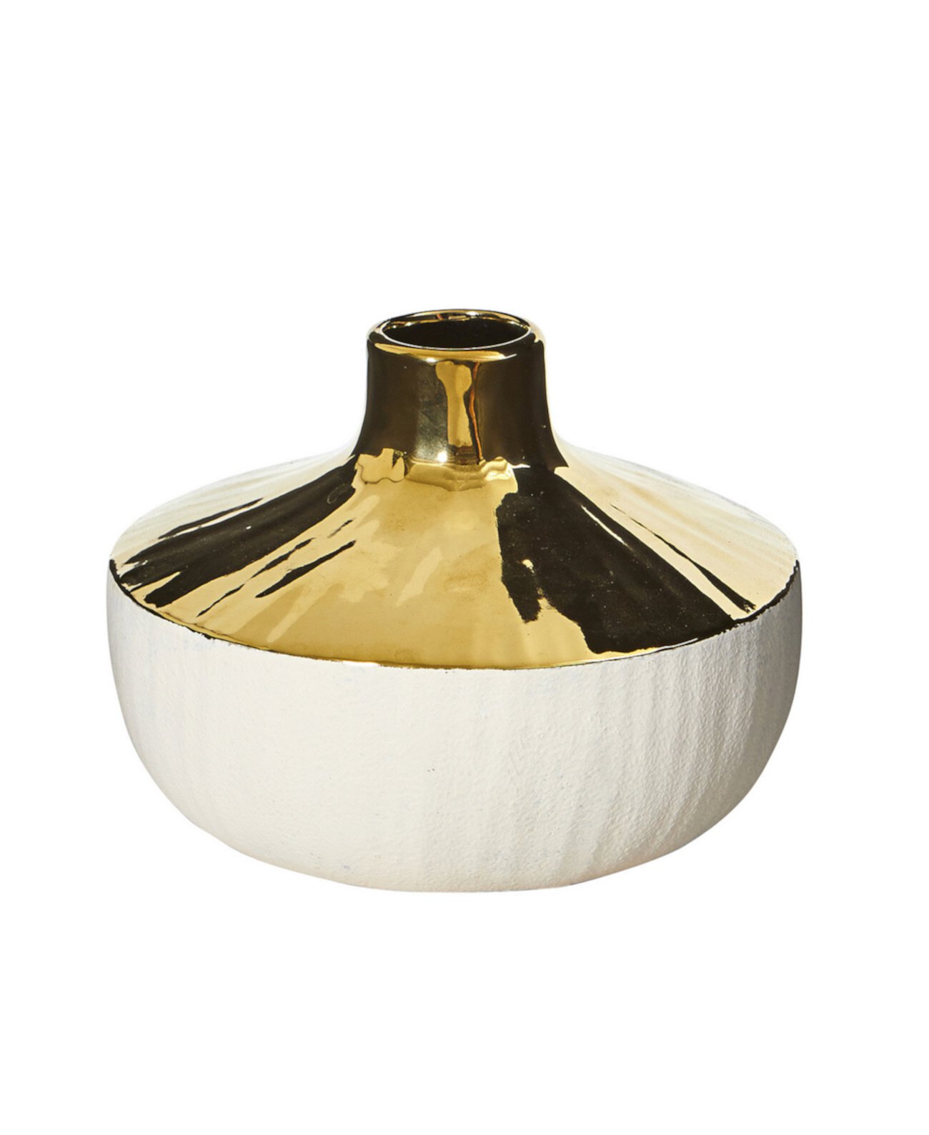 8-дюймовая керамическая декоративная ваза Elegance с золотыми вставками NEARLY NATURAL